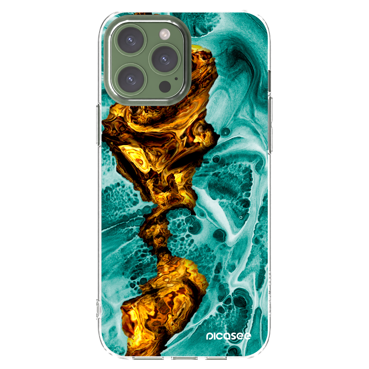 Picasee silikonový průhledný obal pro Apple iPhone 13 Pro Max - Goldsky