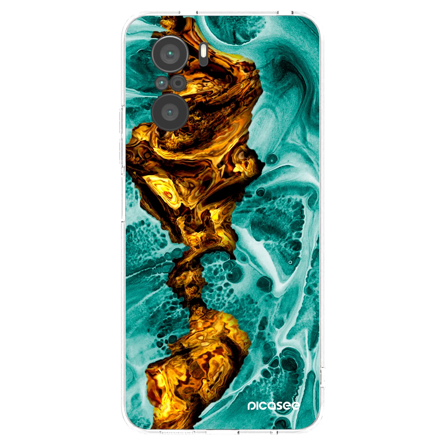 Picasee silikonový průhledný obal pro Xiaomi Poco F3 - Goldsky