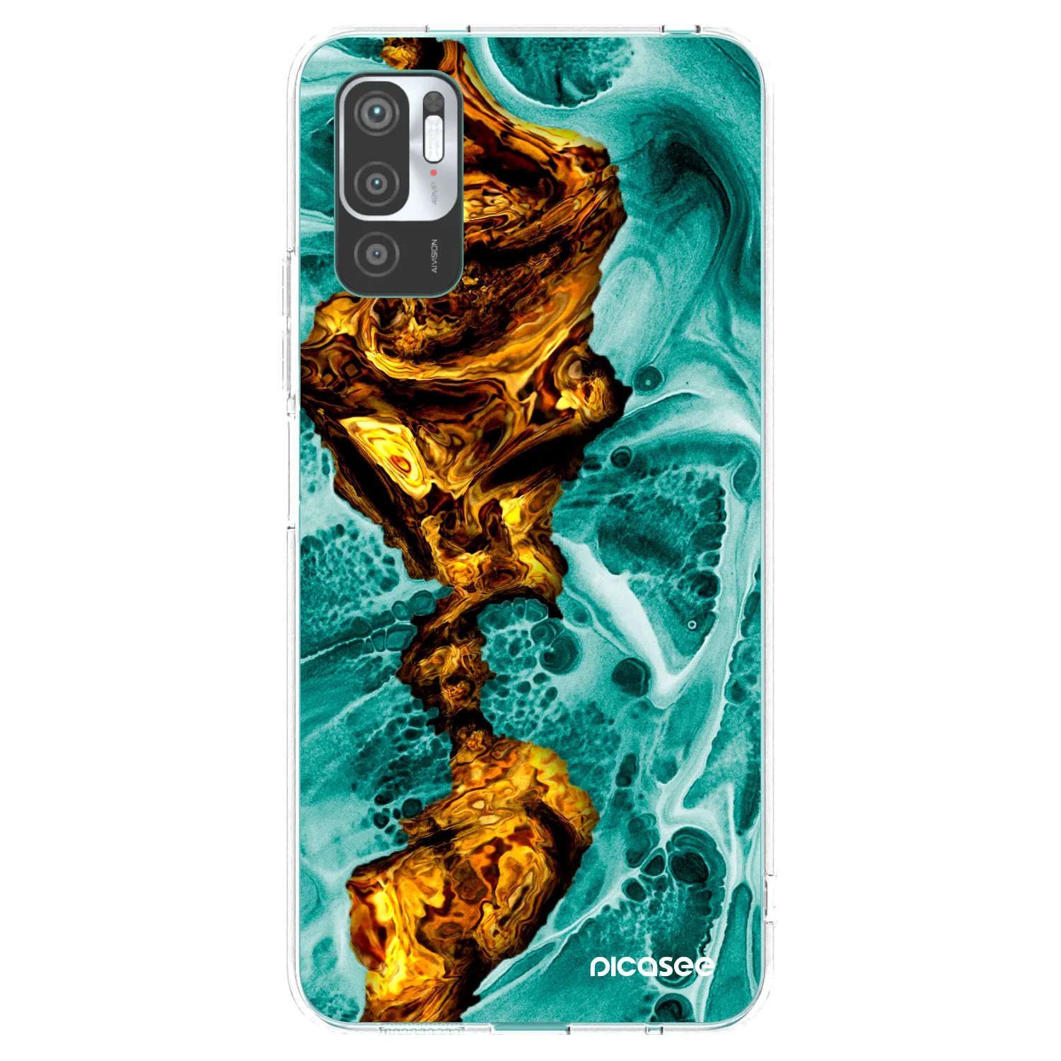 Picasee silikonový průhledný obal pro Xiaomi Redmi Note 10 5G - Goldsky