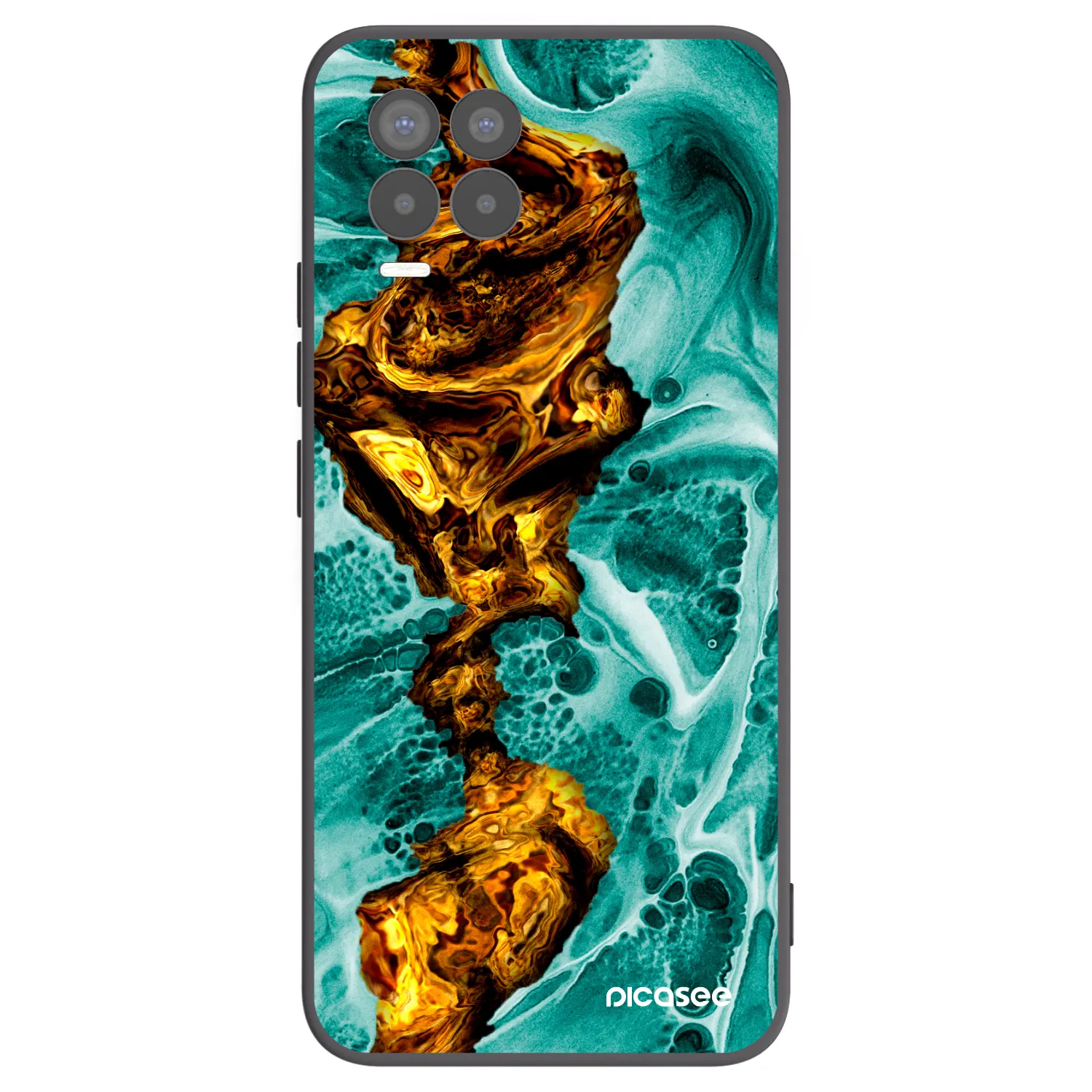 Picasee silikonový černý obal pro Realme 8 Pro - Goldsky