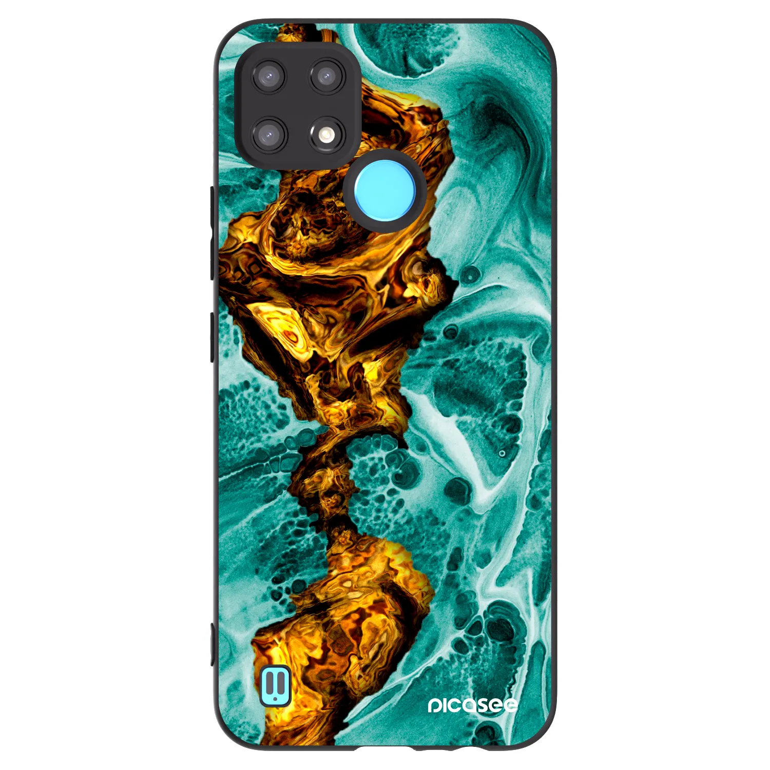 Picasee silikonový černý obal pro Realme C21 - Goldsky