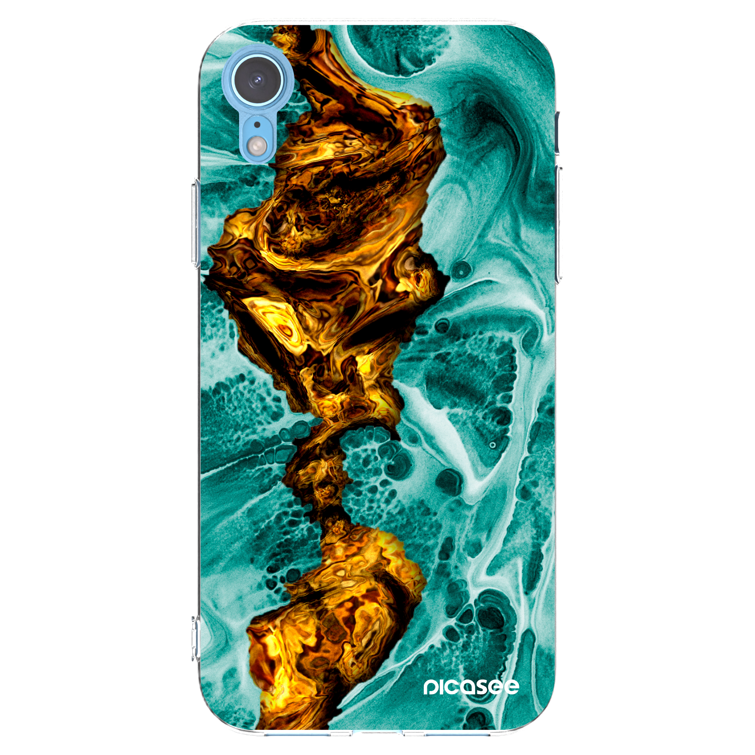 Picasee silikonový průhledný obal pro Apple iPhone XR - Goldsky