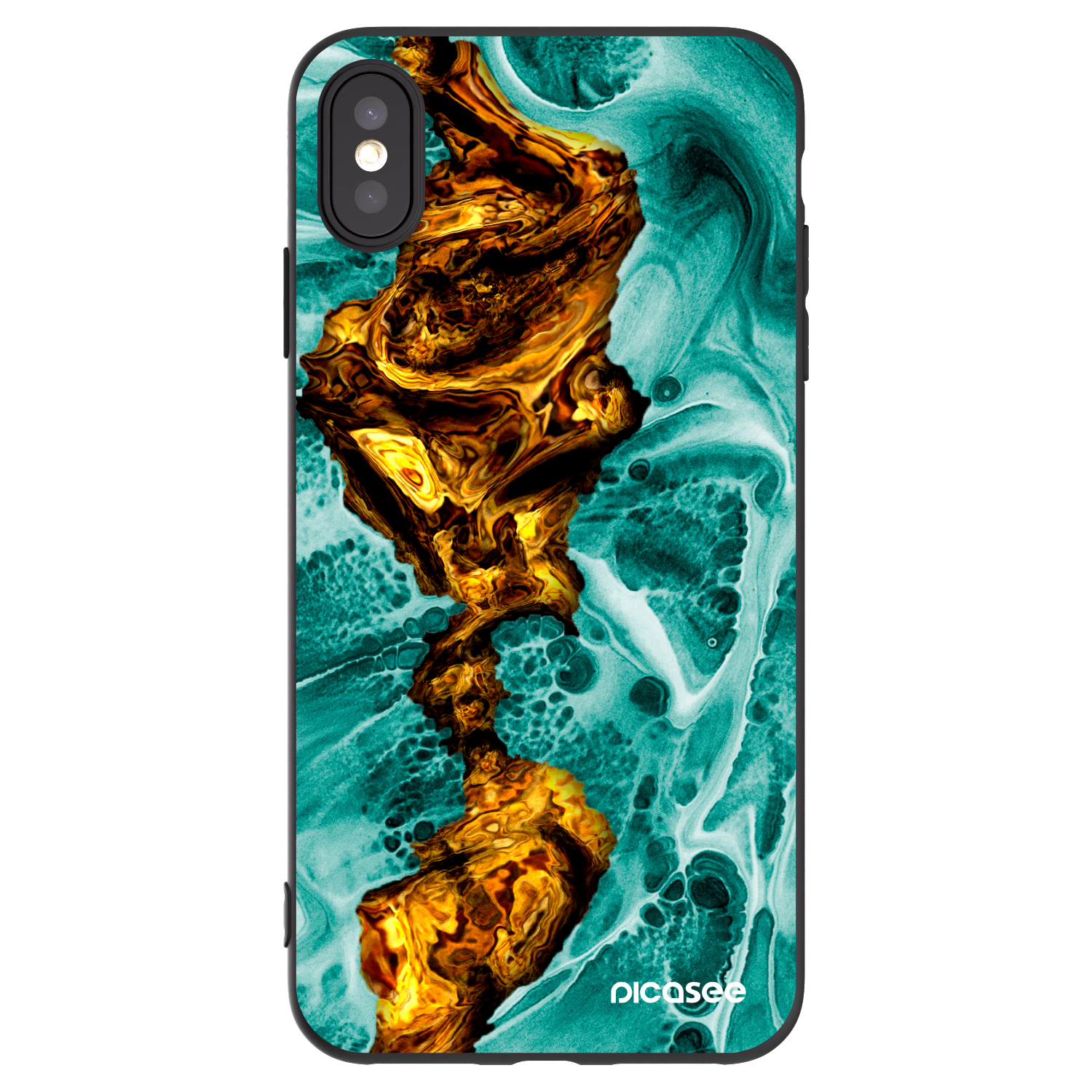 Picasee silikonový černý obal pro Apple iPhone XS Max - Goldsky
