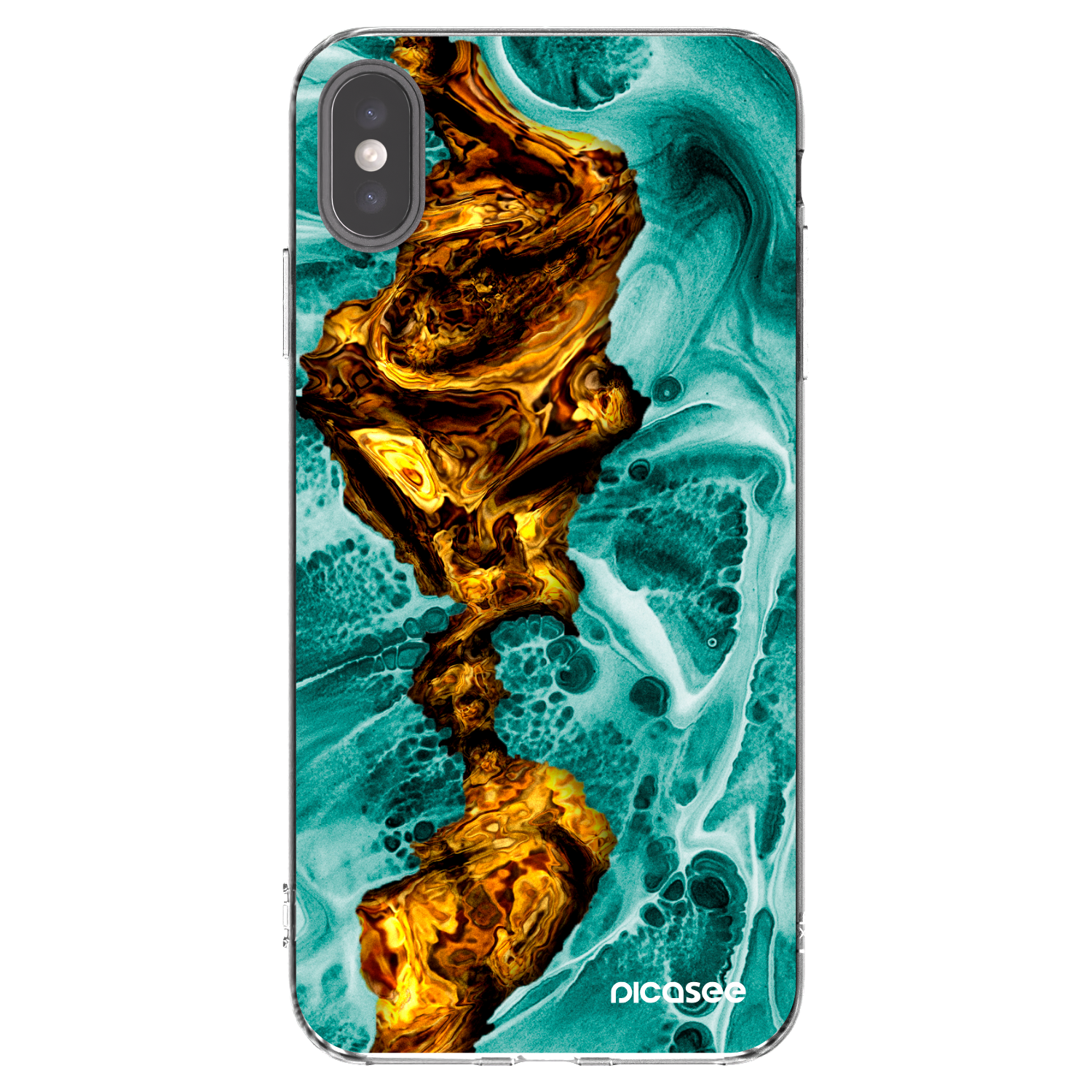 Picasee silikonový průhledný obal pro Apple iPhone XS Max - Goldsky
