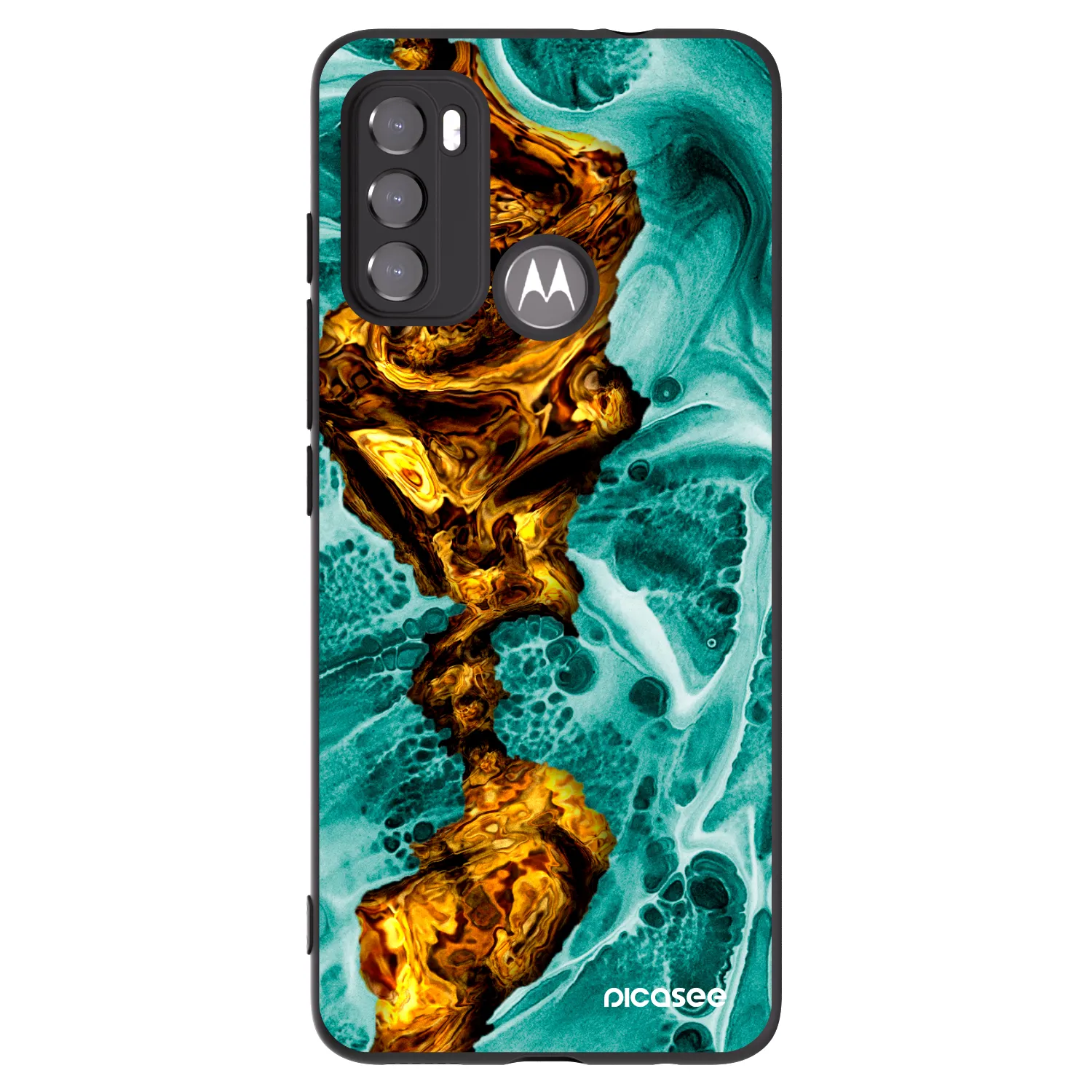 Picasee silikonový černý obal pro Motorola Moto G60 - Goldsky