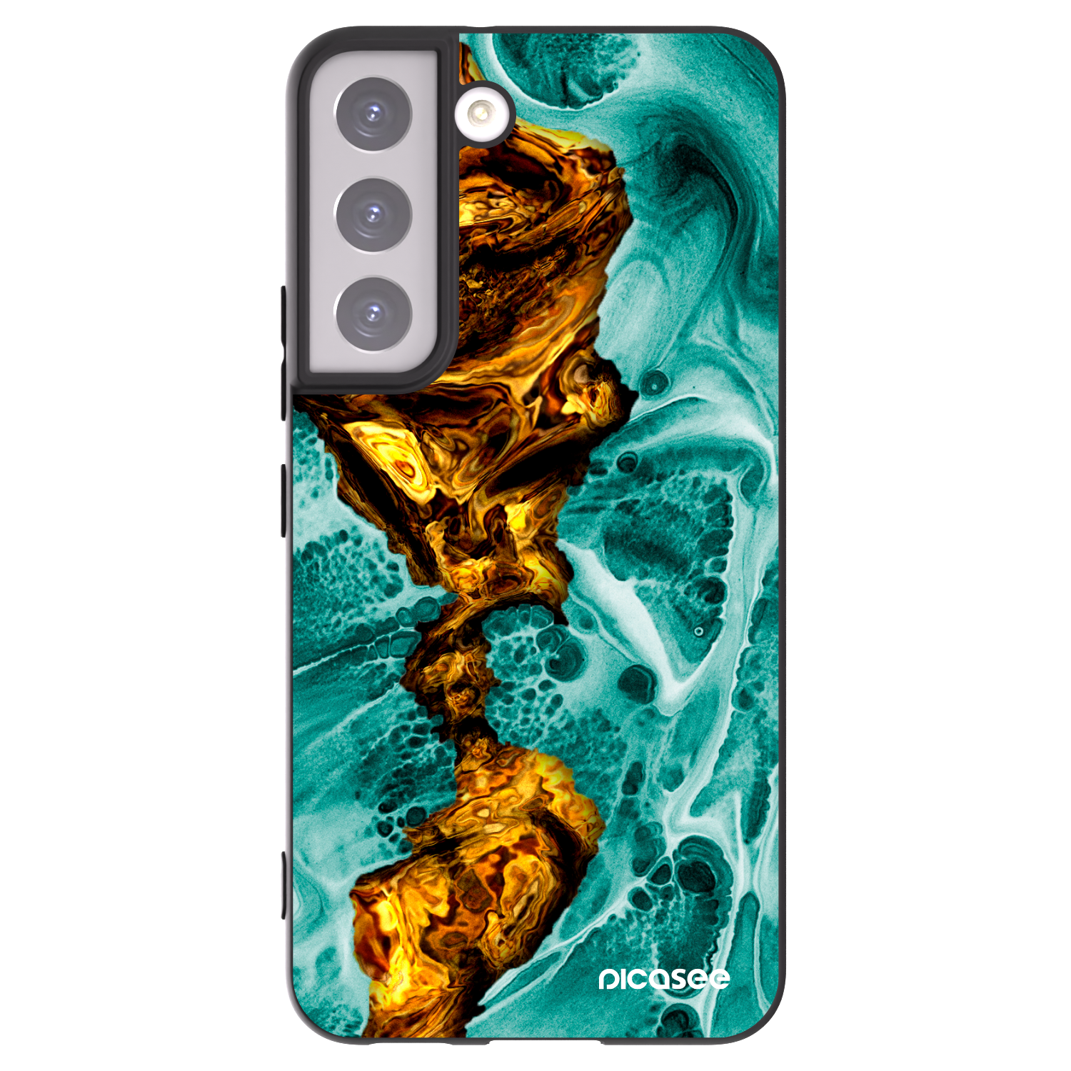 Picasee silikonový černý obal pro Samsung Galaxy S22 5G - Goldsky