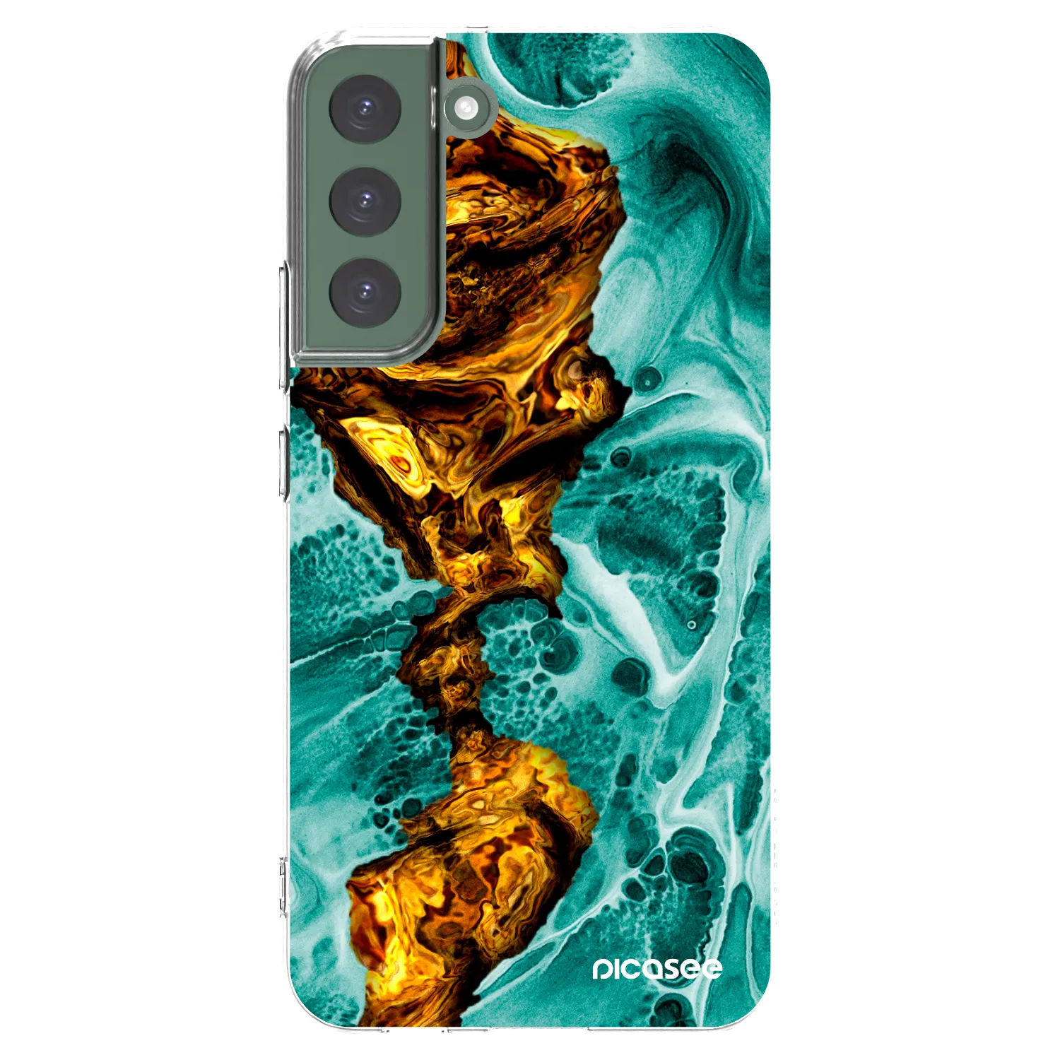 Picasee silikonový průhledný obal pro Samsung Galaxy S22+ 5G - Goldsky