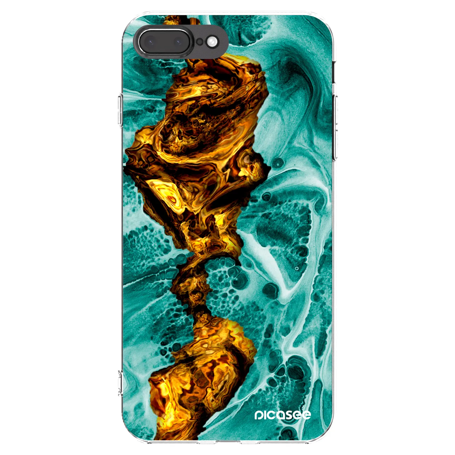 Picasee silikonový průhledný obal pro Apple iPhone 8 Plus - Goldsky