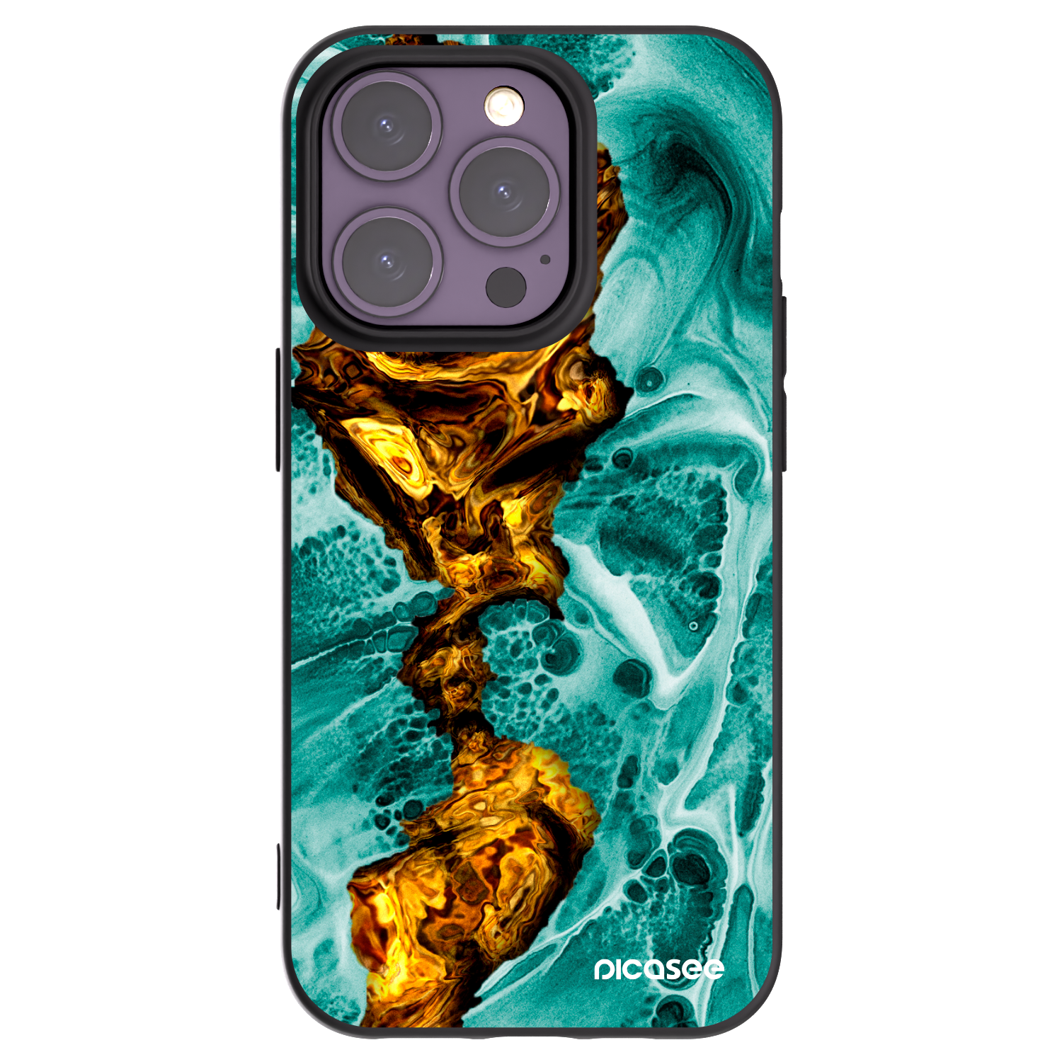 Picasee silikonový černý obal pro Apple iPhone 14 Pro - Goldsky