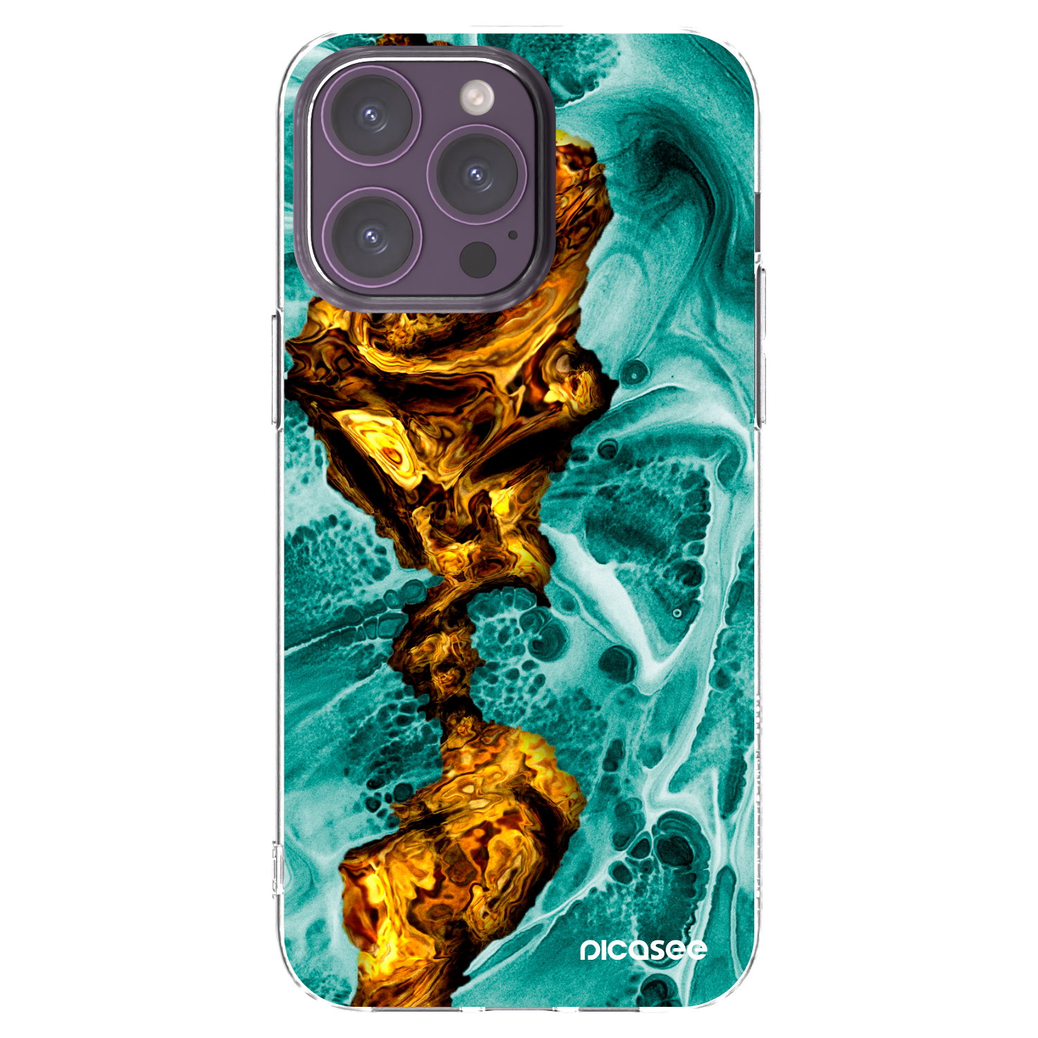 Picasee silikonový průhledný obal pro Apple iPhone 14 Pro Max - Goldsky