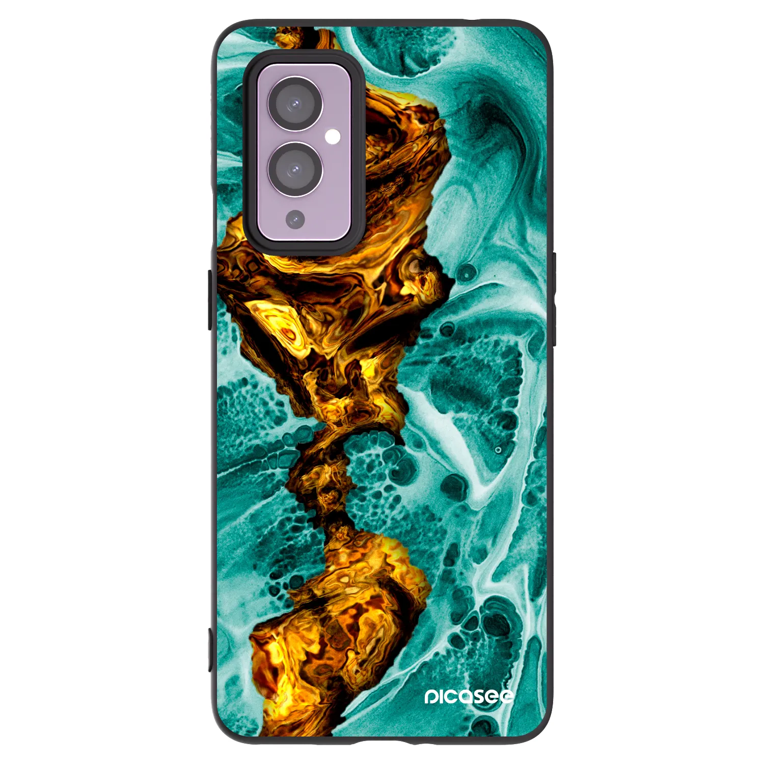 Picasee silikonový černý obal pro OnePlus 9 - Goldsky