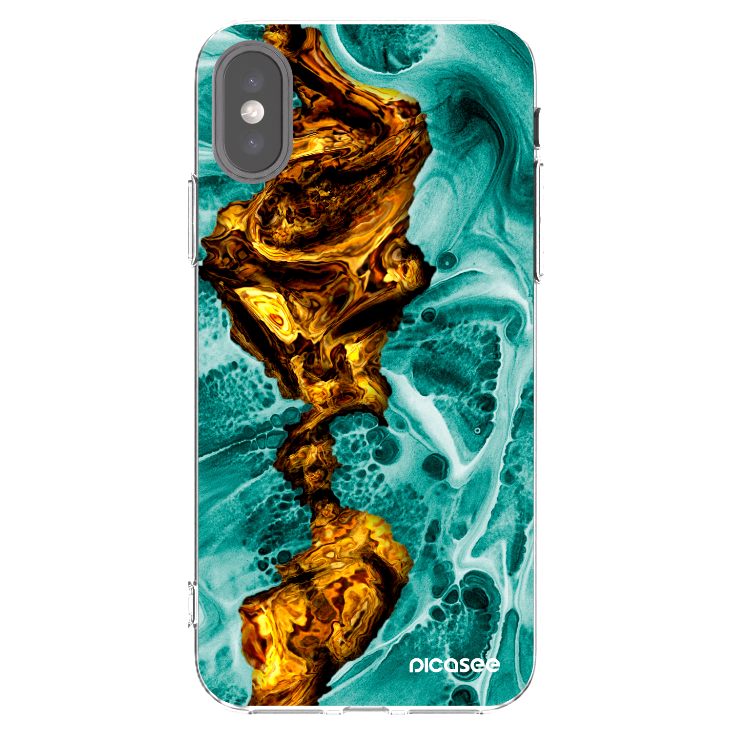 Picasee silikonový průhledný obal pro Apple iPhone X/XS - Goldsky
