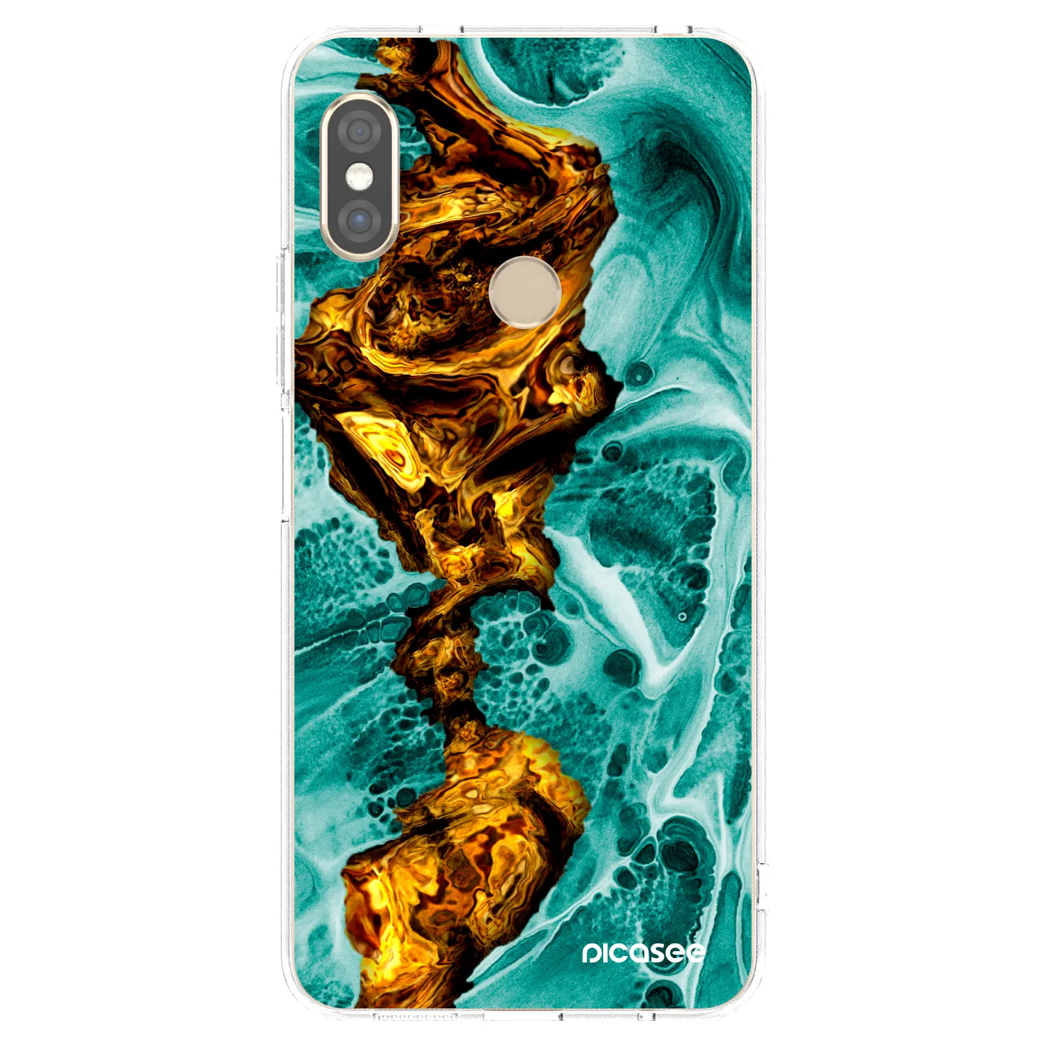 Picasee silikonový průhledný obal pro Xiaomi Redmi Note 5 Global - Goldsky