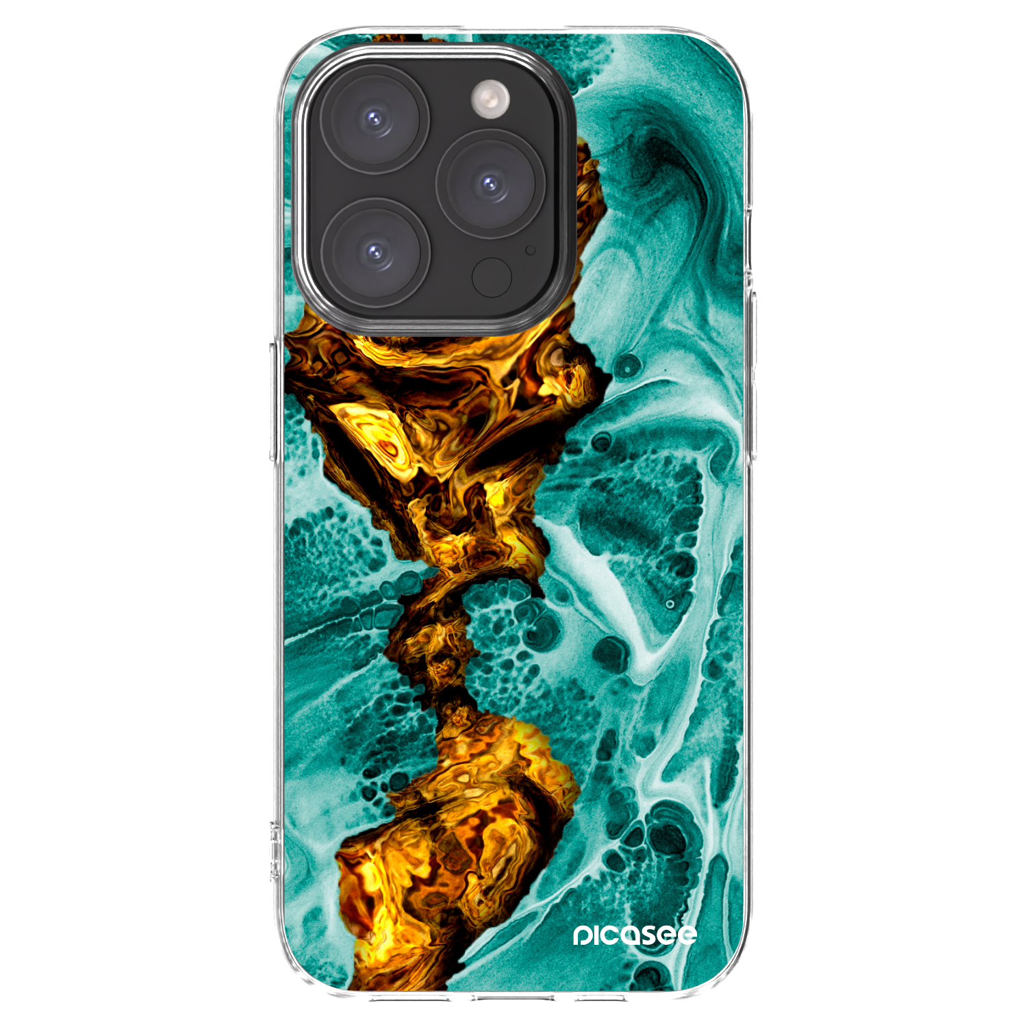 Picasee silikonový průhledný obal pro Apple iPhone 15 Pro - Goldsky