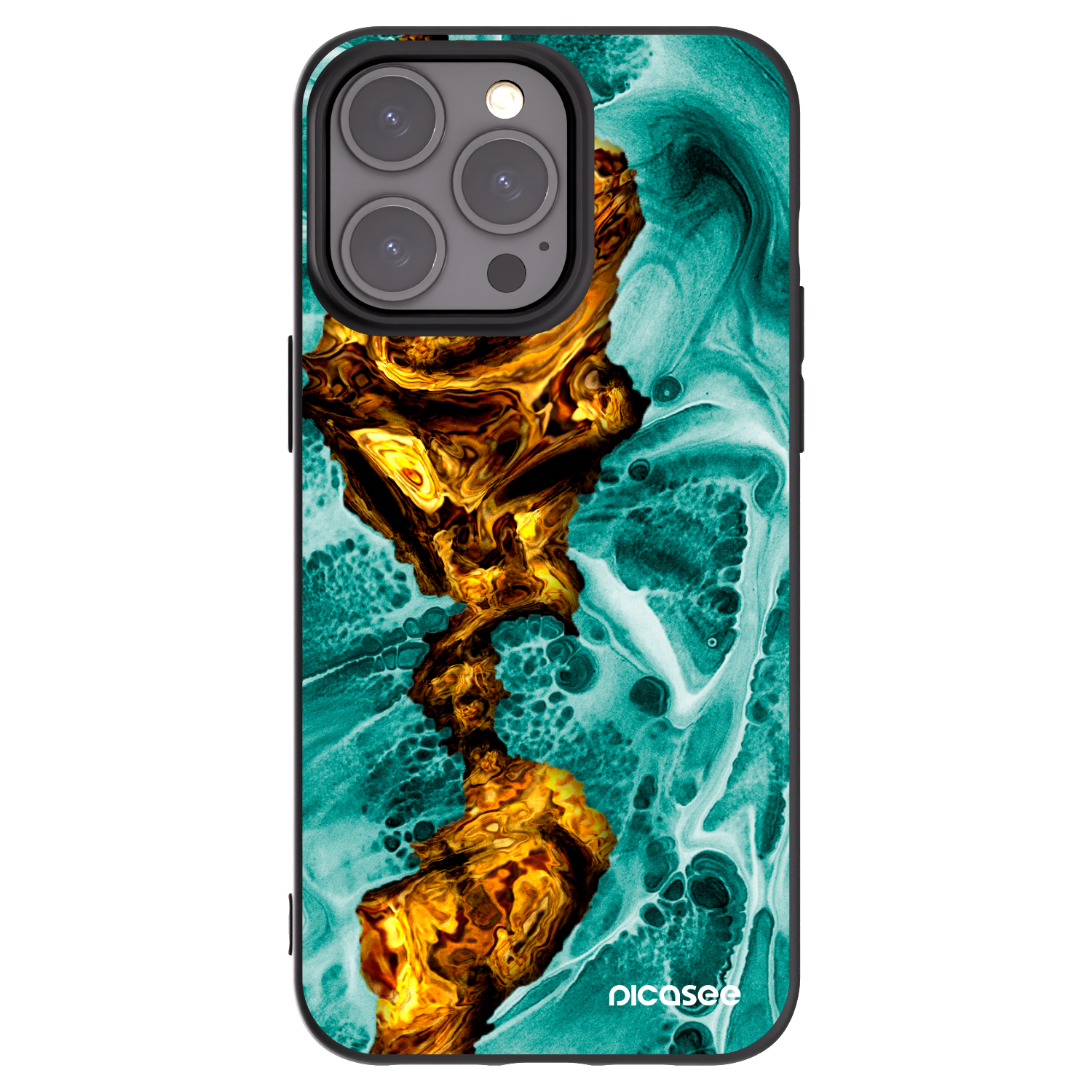 Picasee silikonový černý obal pro Apple iPhone 15 Pro Max - Goldsky