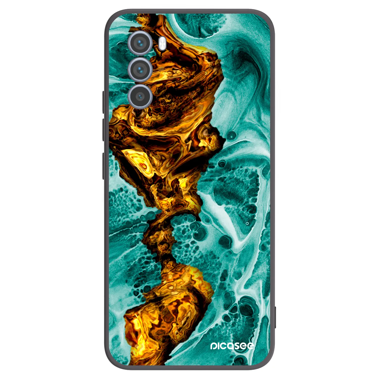 Picasee silikonový černý obal pro Motorola Moto G62 - Goldsky