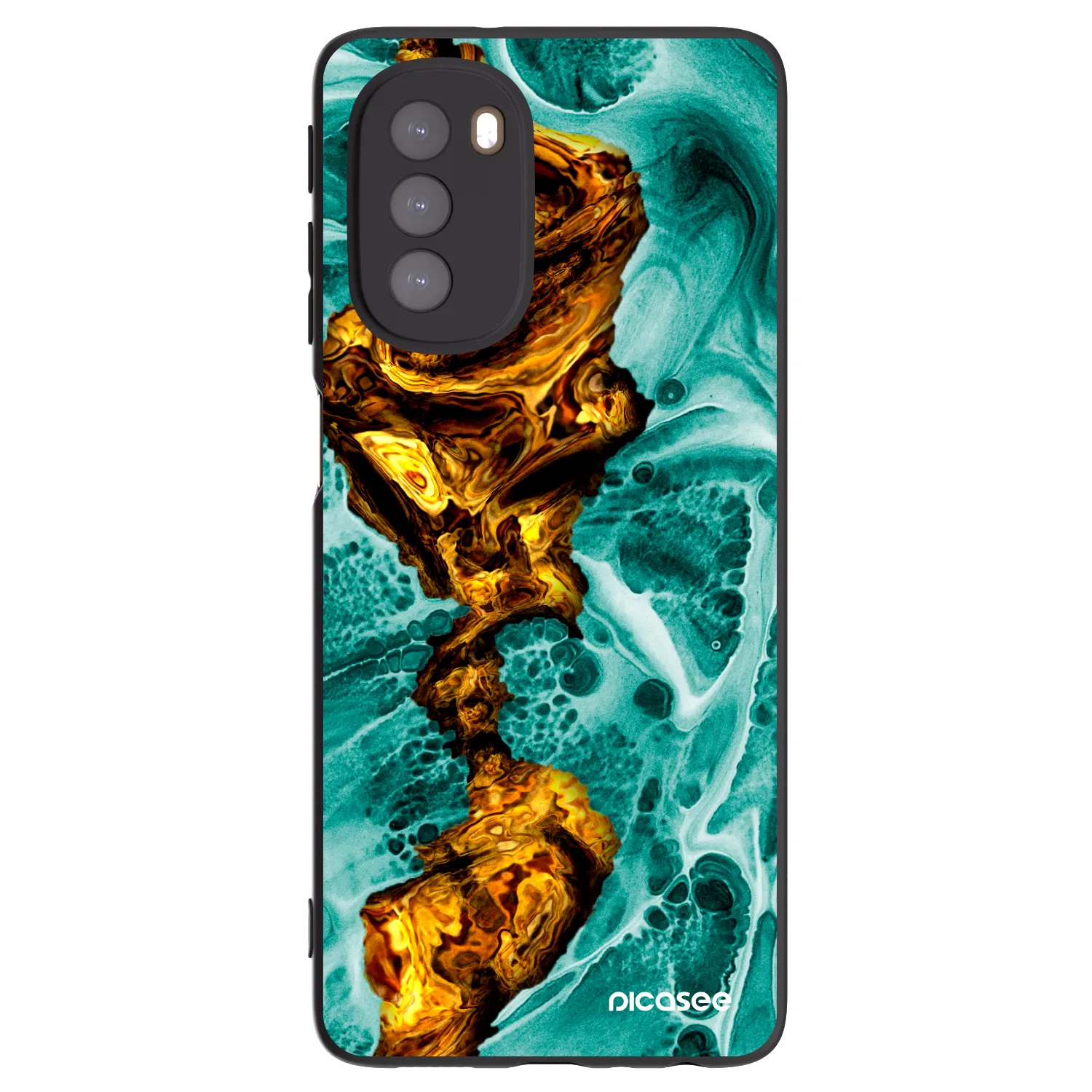 Picasee silikonový černý obal pro Motorola Moto G51 - Goldsky