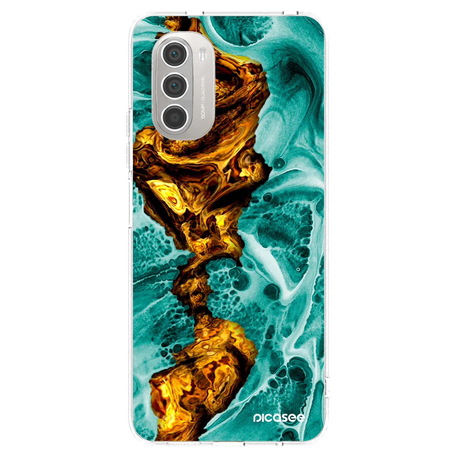 Picasee silikonový průhledný obal pro Motorola Moto G51 - Goldsky