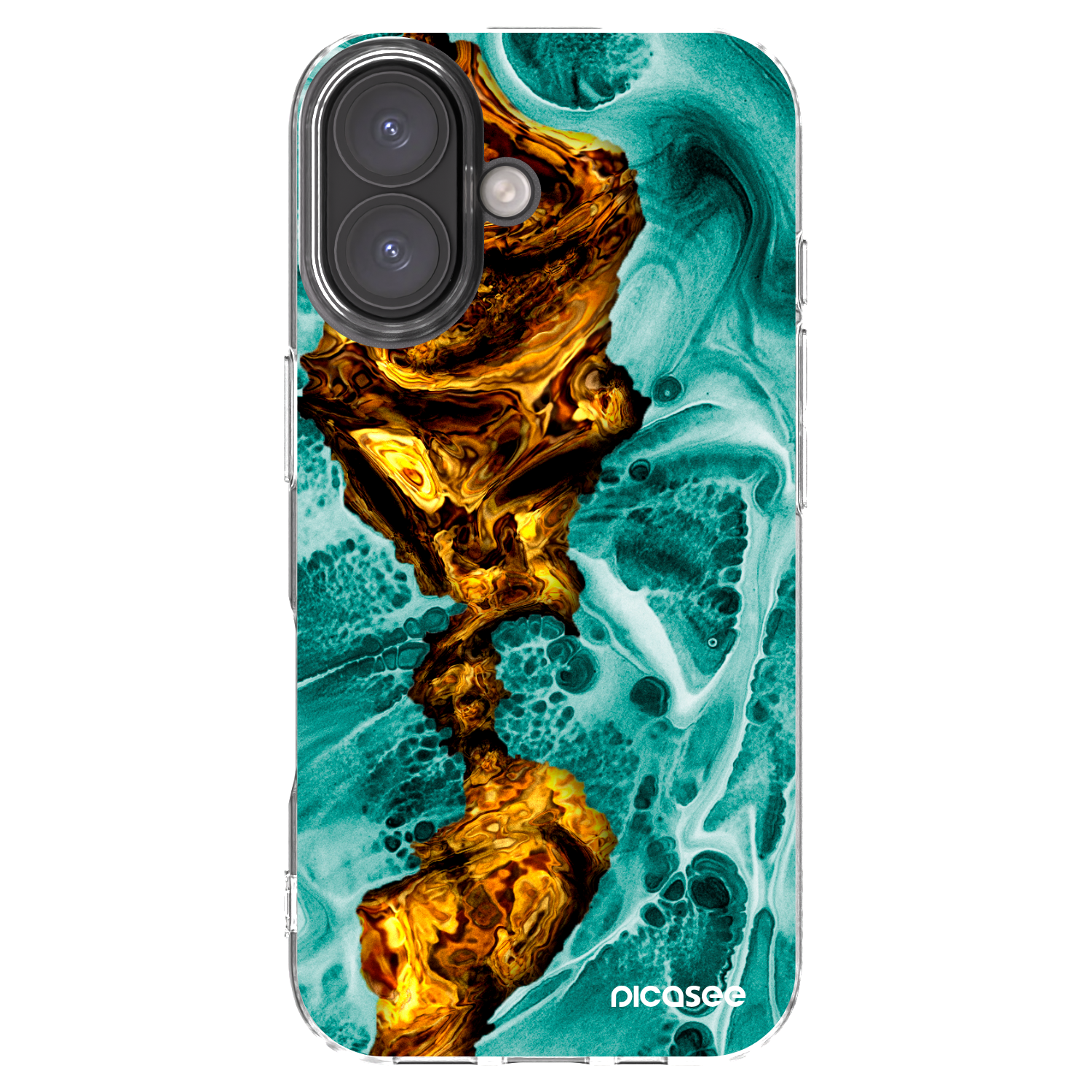 Picasee silikonový průhledný obal pro Apple iPhone 16 - Goldsky