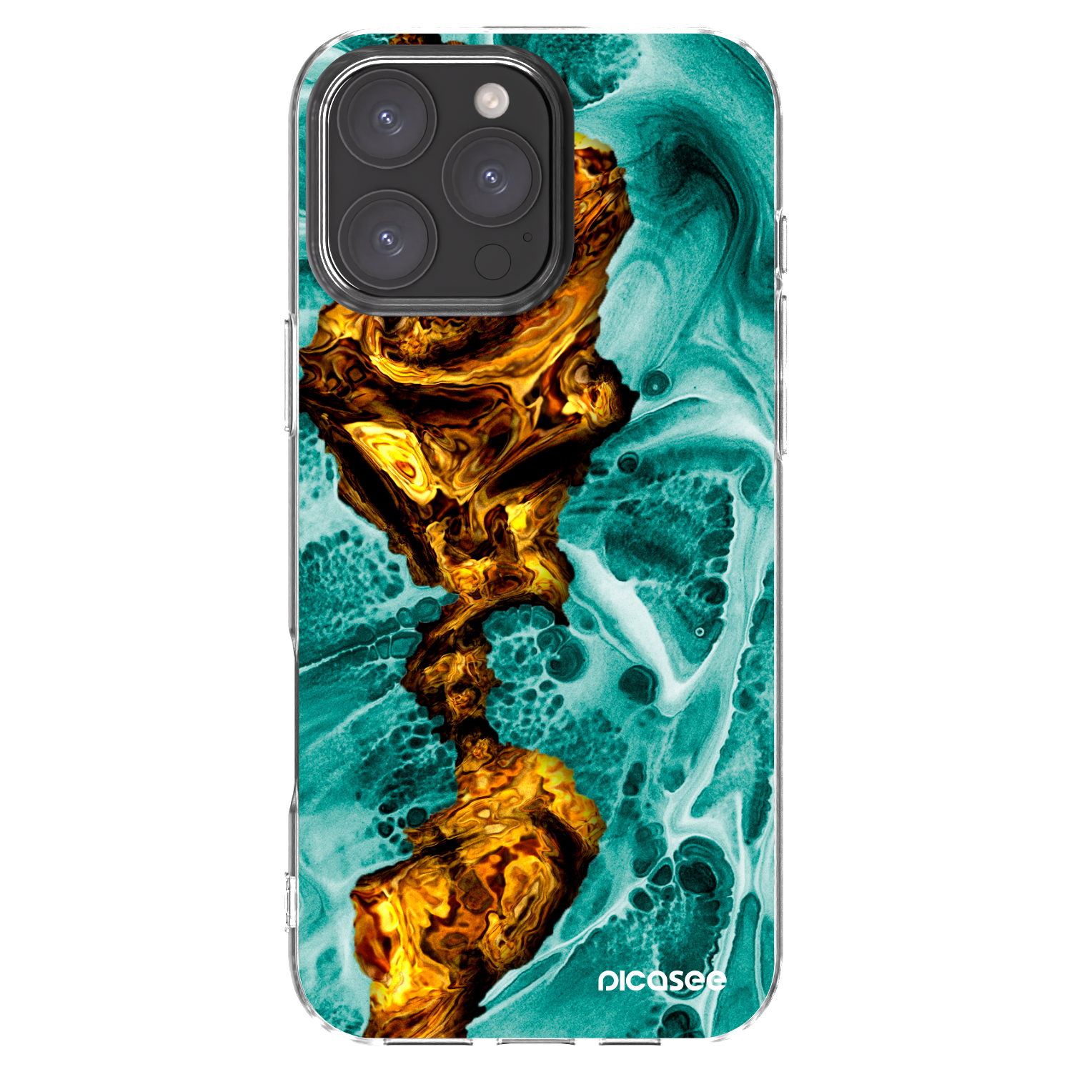Picasee silikonový průhledný obal pro Apple iPhone 16 Pro Max - Goldsky