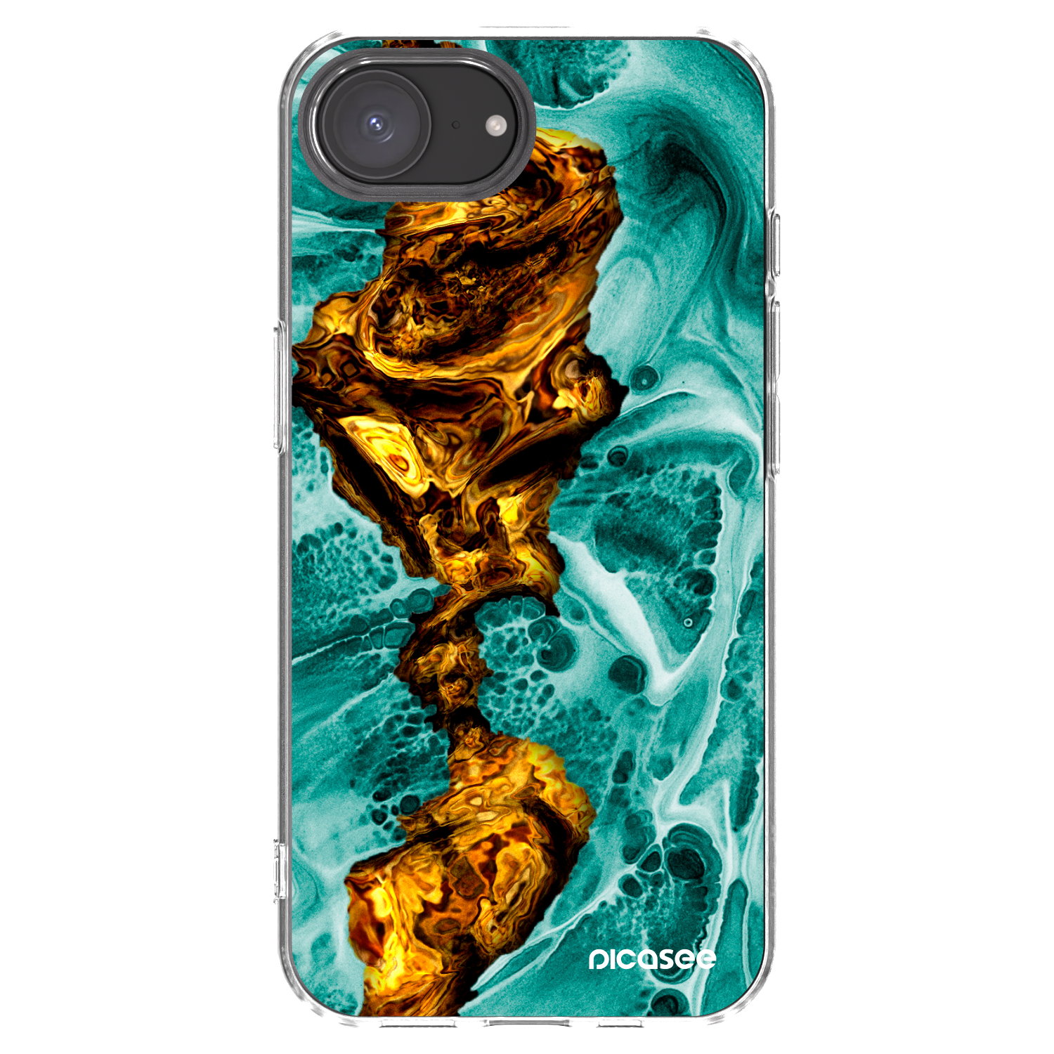 Picasee silikonový průhledný obal pro Apple iPhone 16e - Goldsky