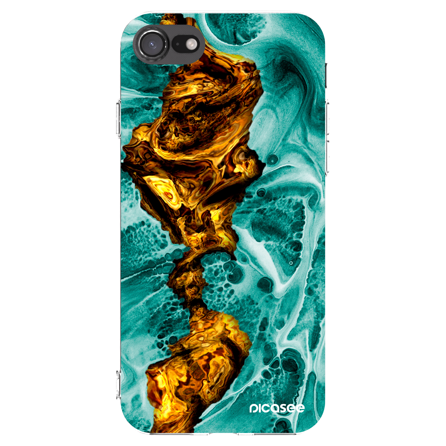 Picasee silikonový průhledný obal pro Apple iPhone 7 - Goldsky