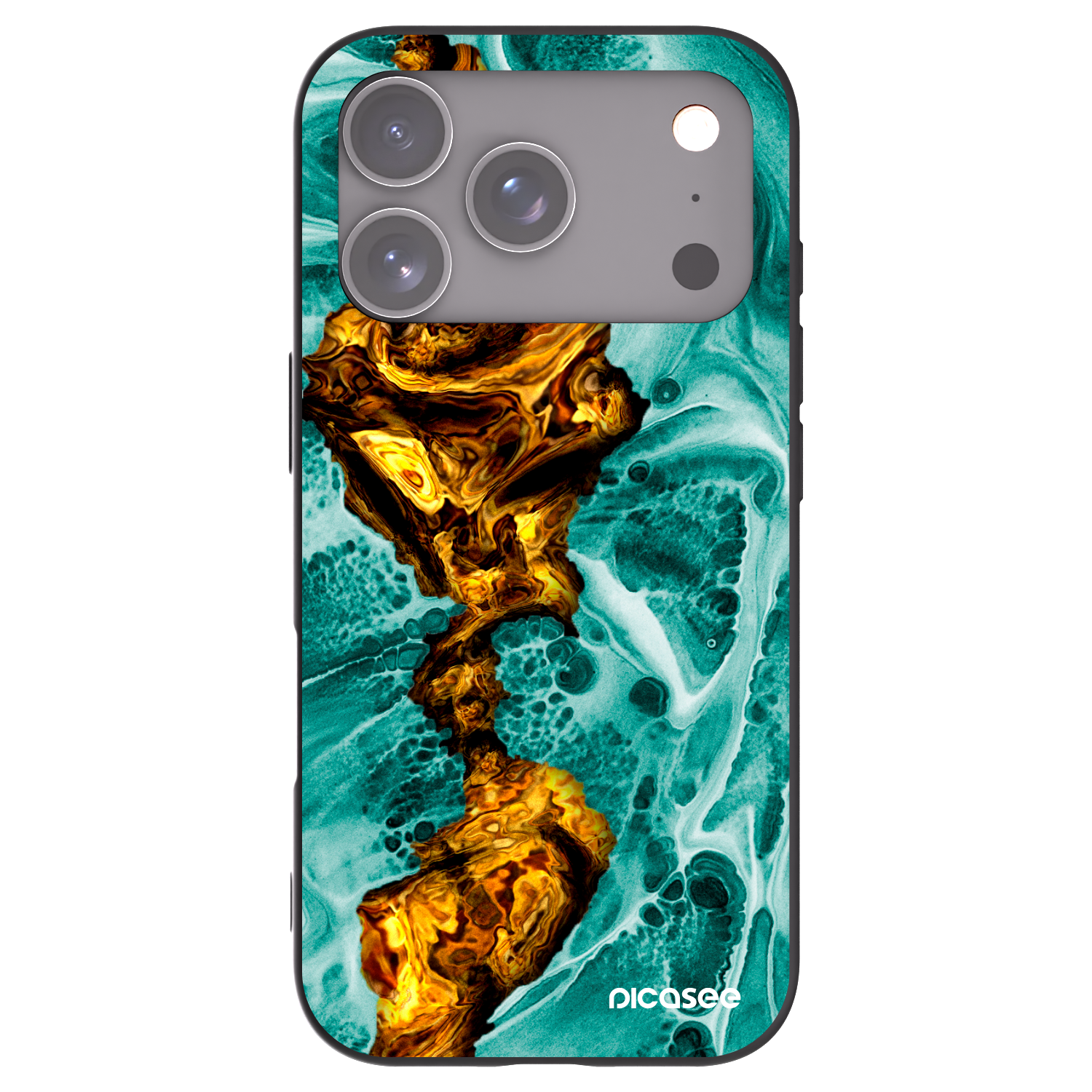 Picasee silikonový černý obal pro Apple iPhone 17 Pro - Goldsky