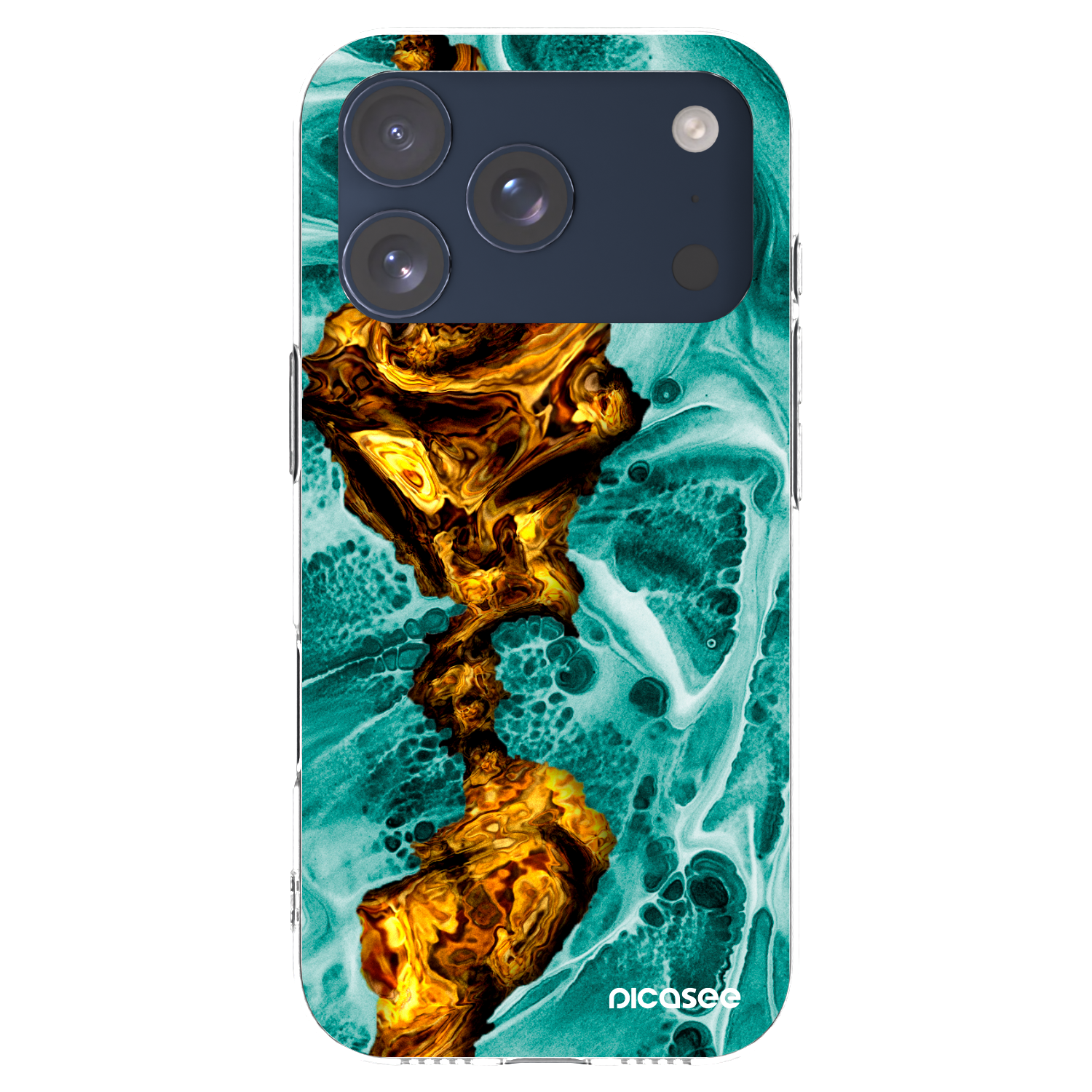 Picasee silikonový průhledný obal pro Apple iPhone 17 Pro - Goldsky