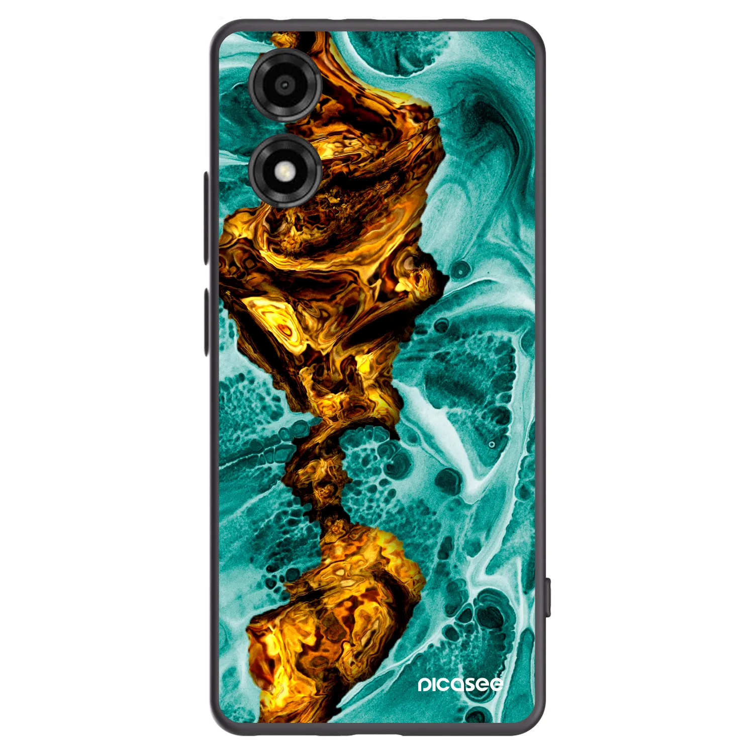 Picasee silikonový černý obal pro Motorola Moto E14 - Goldsky