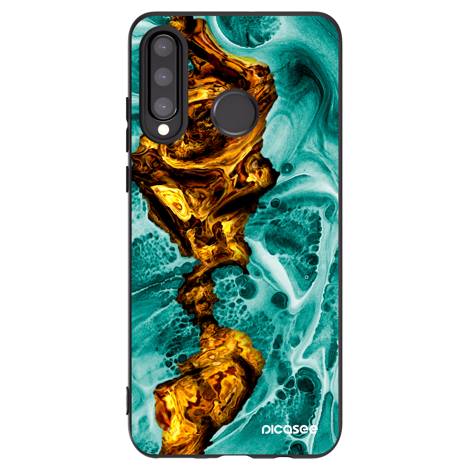 Picasee silikonový černý obal pro Huawei P30 Lite - Goldsky
