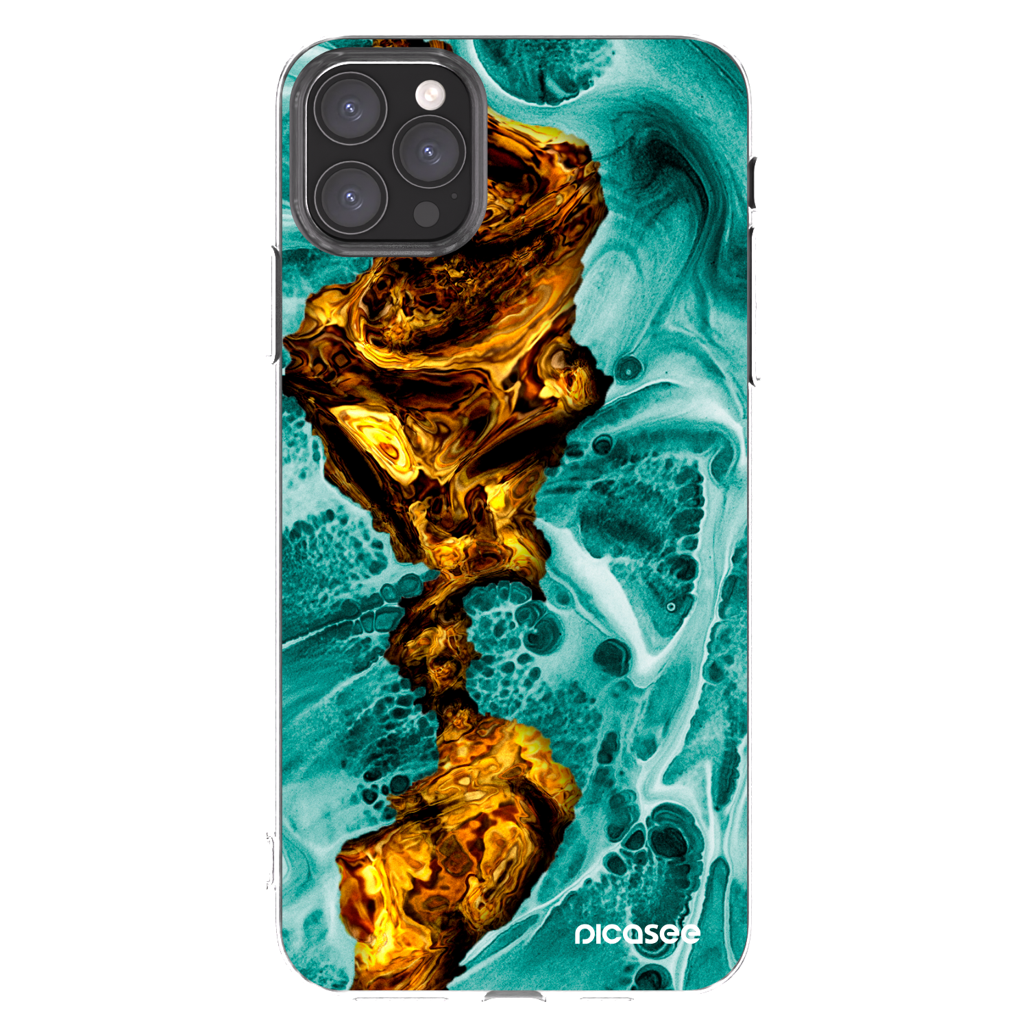 Picasee silikonový průhledný obal pro Apple iPhone 11 Pro Max - Goldsky