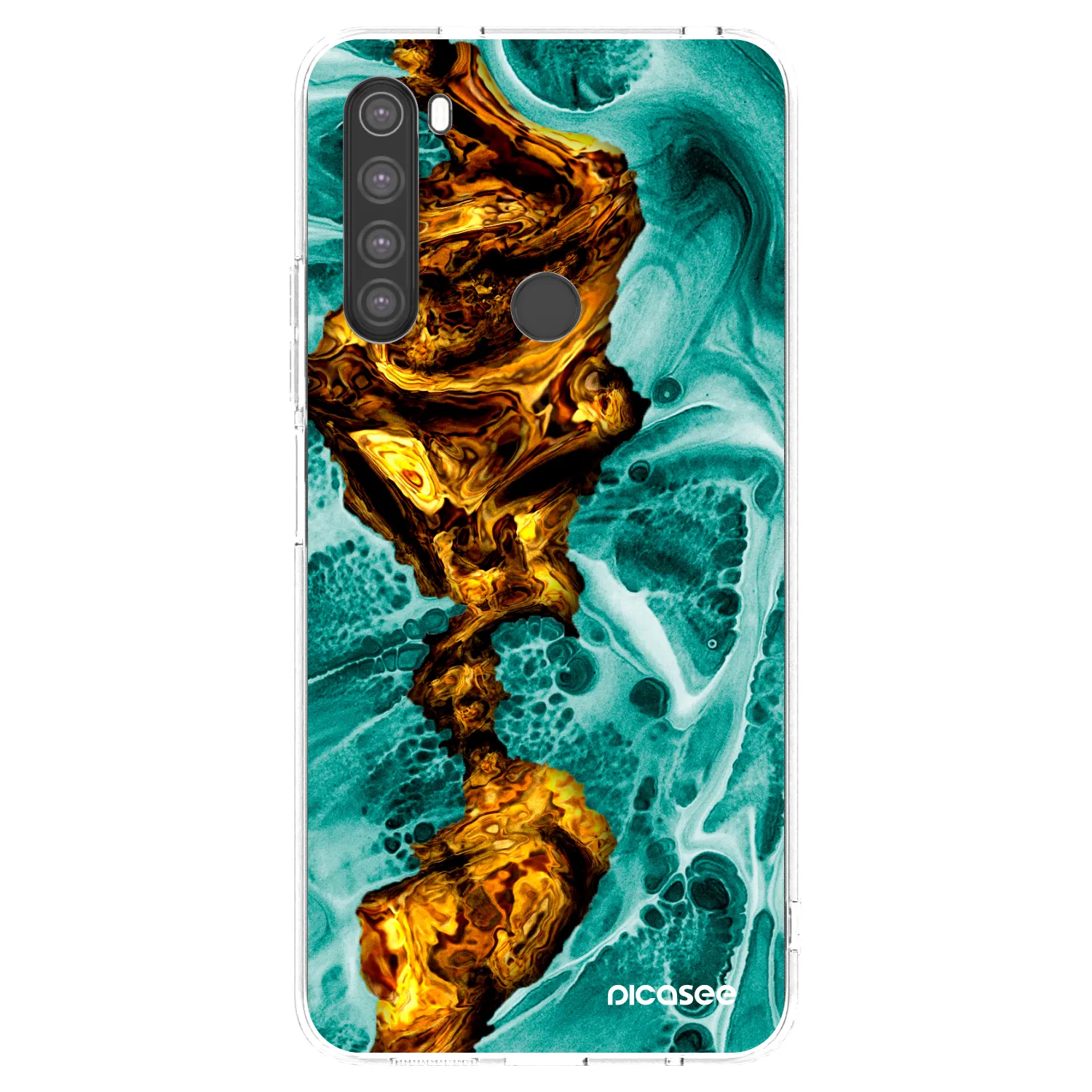 Picasee silikonový průhledný obal pro Xiaomi Redmi Note 8 - Goldsky
