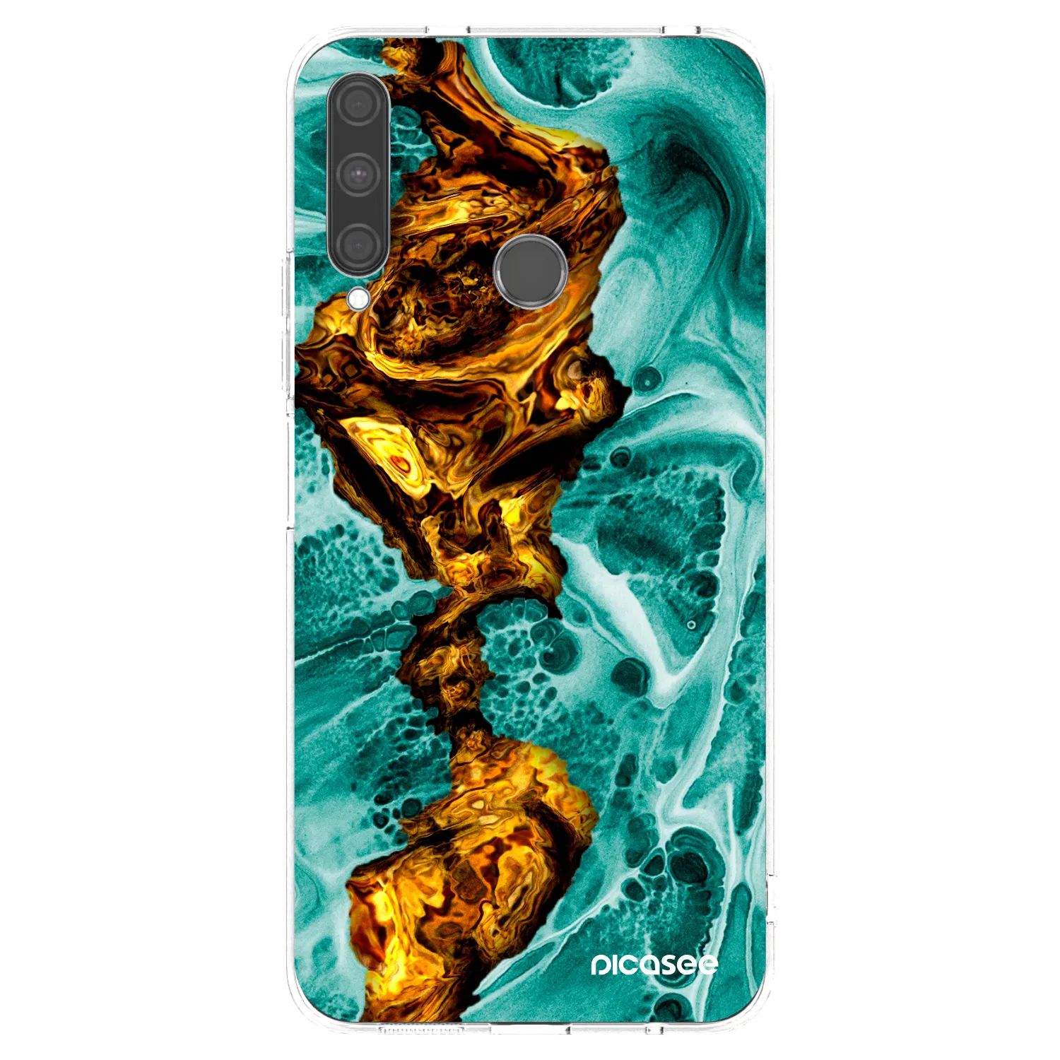 Picasee silikonový průhledný obal pro Huawei P40 Lite E - Goldsky
