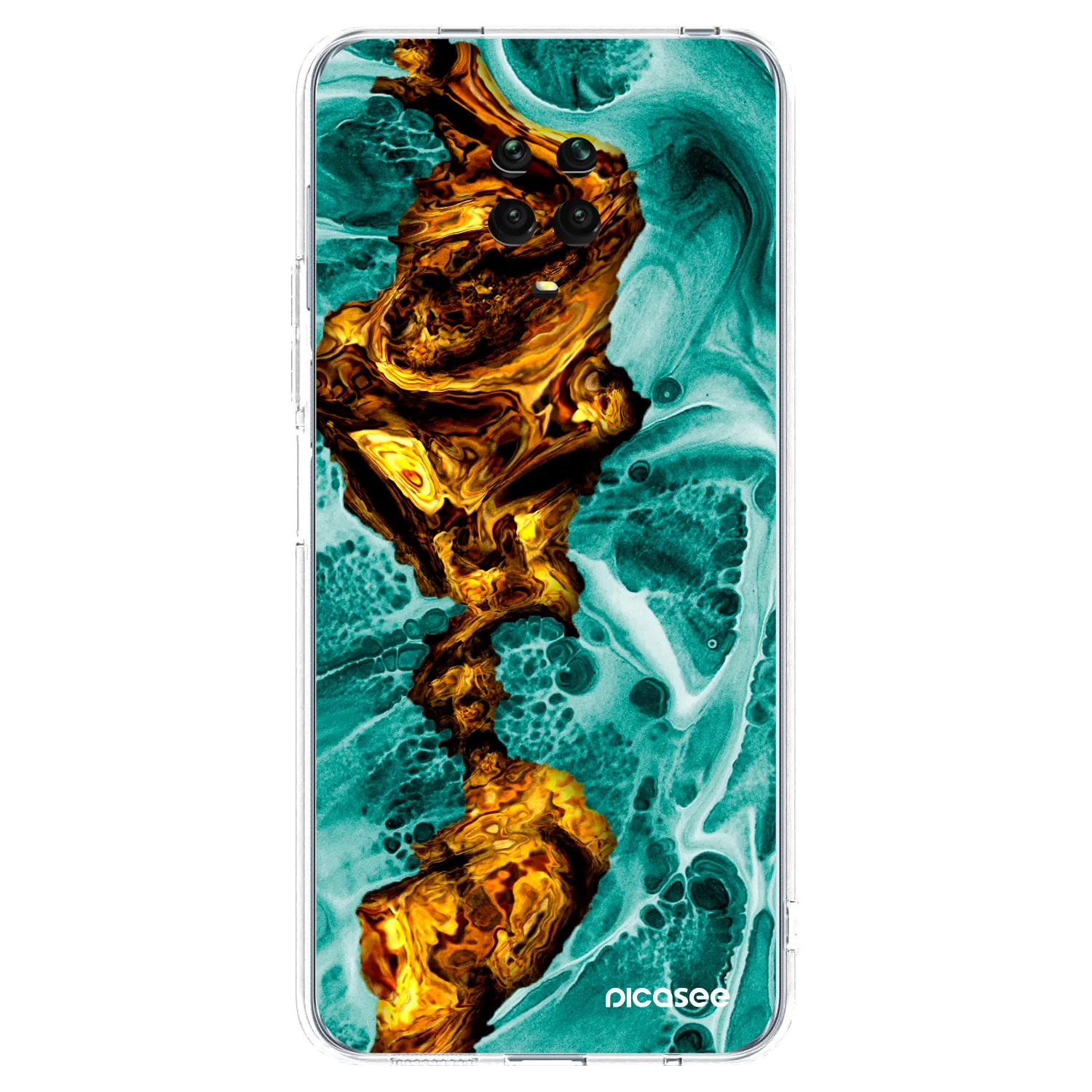 Picasee silikonový průhledný obal pro Xiaomi Redmi Note 9S - Goldsky