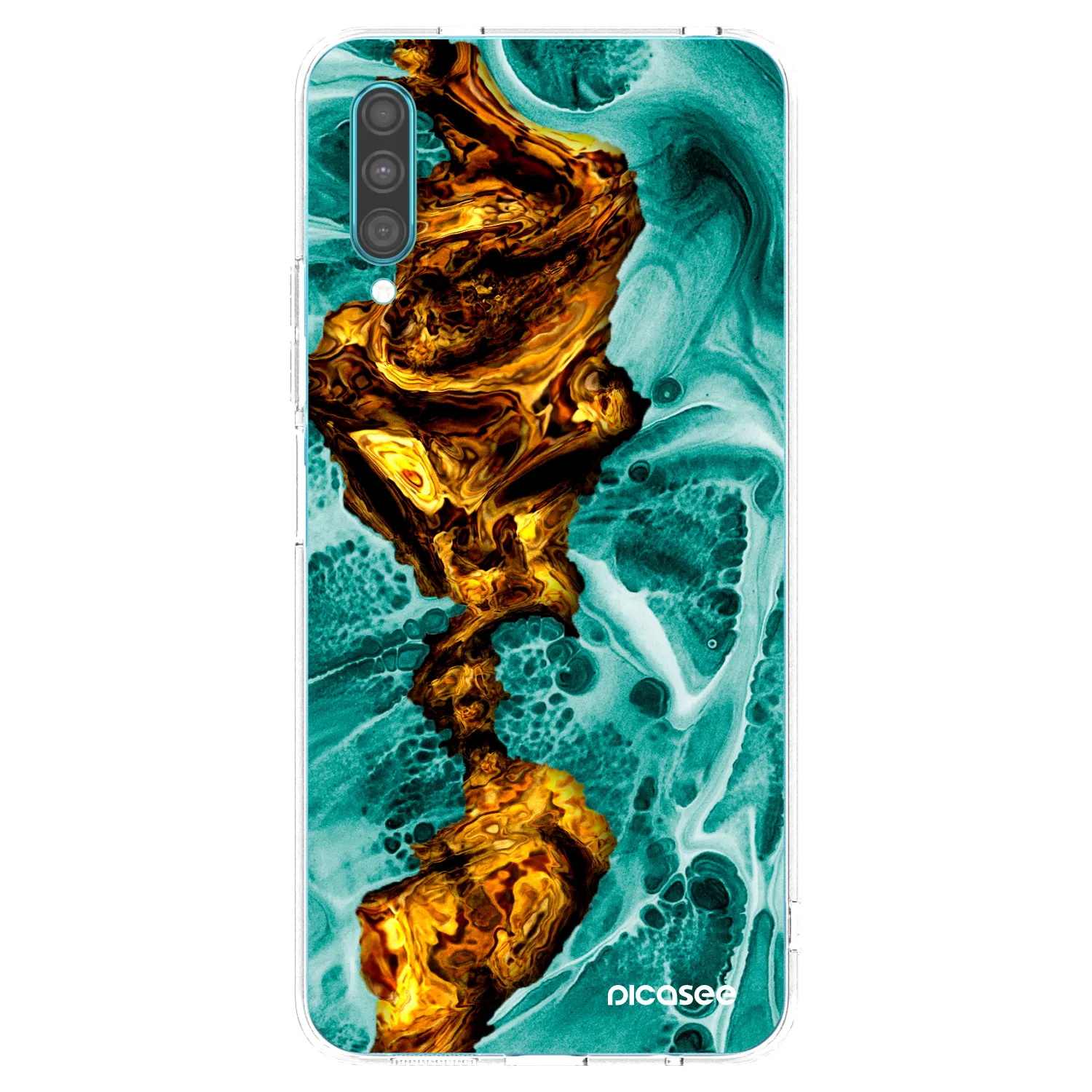 Picasee silikonový průhledný obal pro Samsung Galaxy A30s A307F - Goldsky
