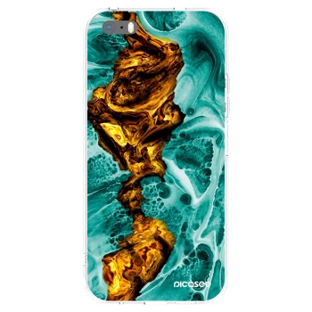Picasee silikonový průhledný obal pro Apple iPhone 5/5S/SE - Goldsky