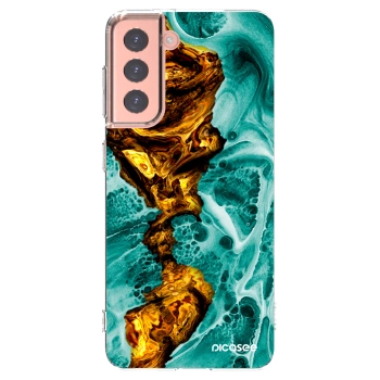 Picasee silikonový průhledný obal pro Samsung Galaxy S21 5G G991B - Goldsky