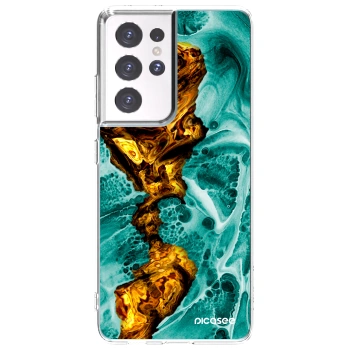 Picasee silikonový průhledný obal pro Samsung Galaxy S21 Ultra 5G G998B - Goldsky