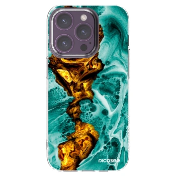 Picasee silikonový průhledný obal pro Apple iPhone 14 Pro - Goldsky