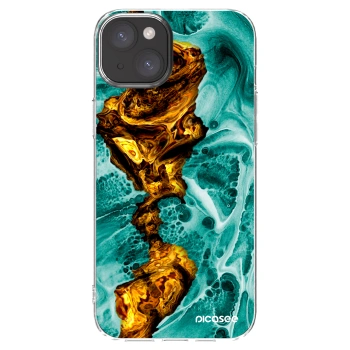 Picasee silikonový průhledný obal pro Apple iPhone 15 Plus - Goldsky