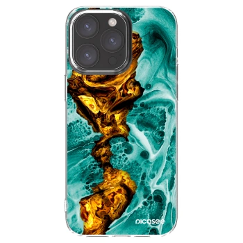 Picasee silikonový průhledný obal pro Apple iPhone 15 Pro Max - Goldsky