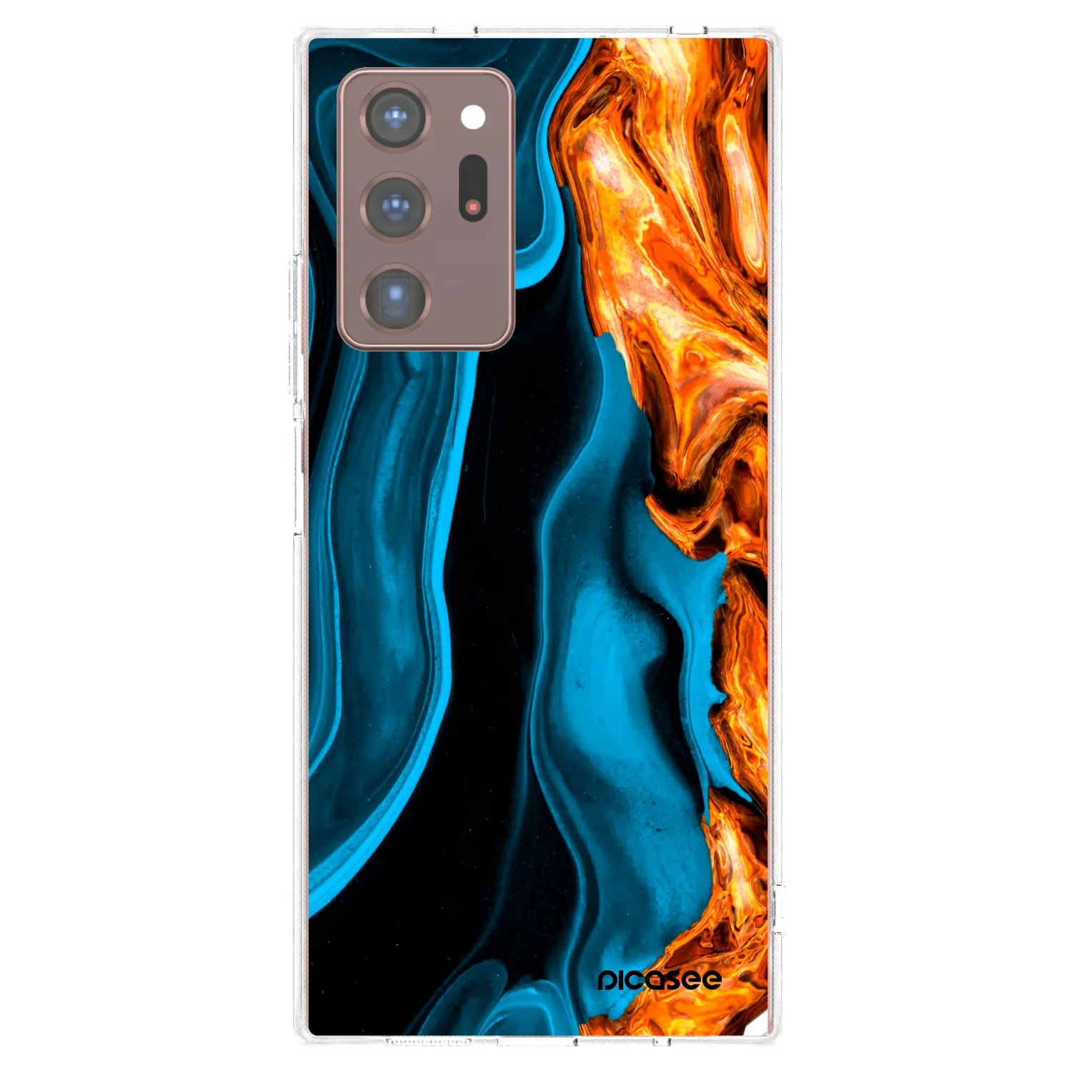 Picasee silikonový průhledný obal pro Samsung Galaxy Note 20 Ultra - Gold blue