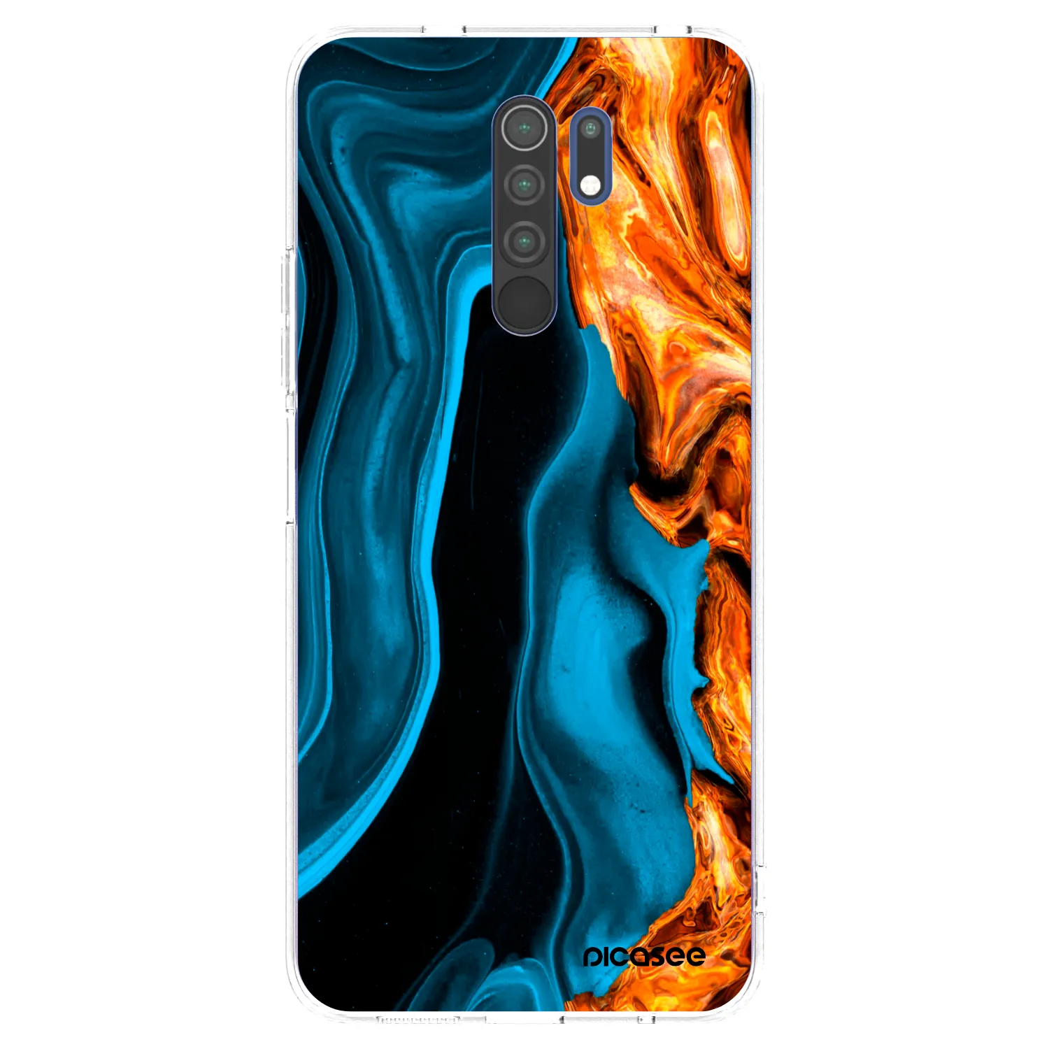 Picasee silikonový průhledný obal pro Xiaomi Redmi 9 - Gold blue
