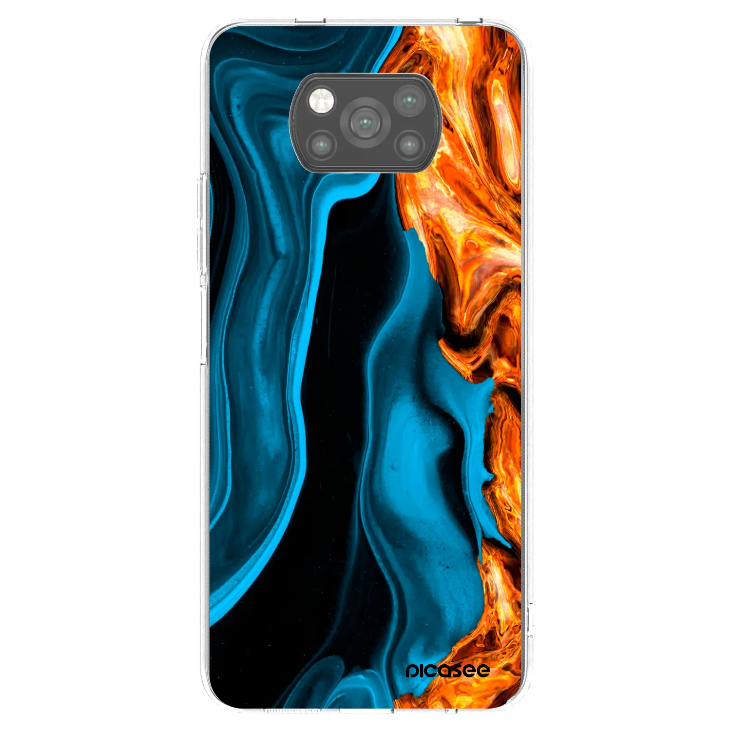 Picasee silikonový černý obal pro Xiaomi Poco X3 - Gold blue