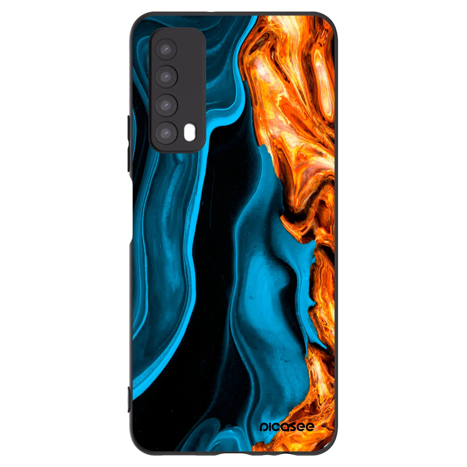 Picasee silikonový černý obal pro Huawei P Smart 2021 - Gold blue
