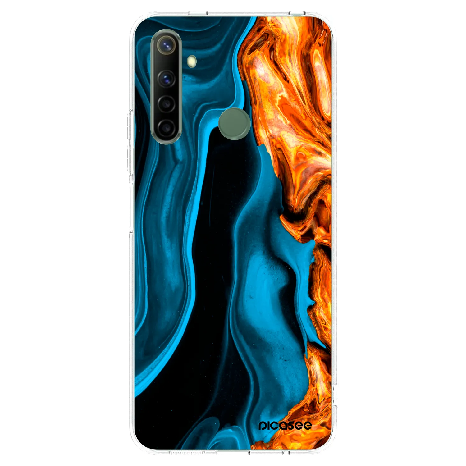 Picasee silikonový průhledný obal pro Realme 6i - Gold blue