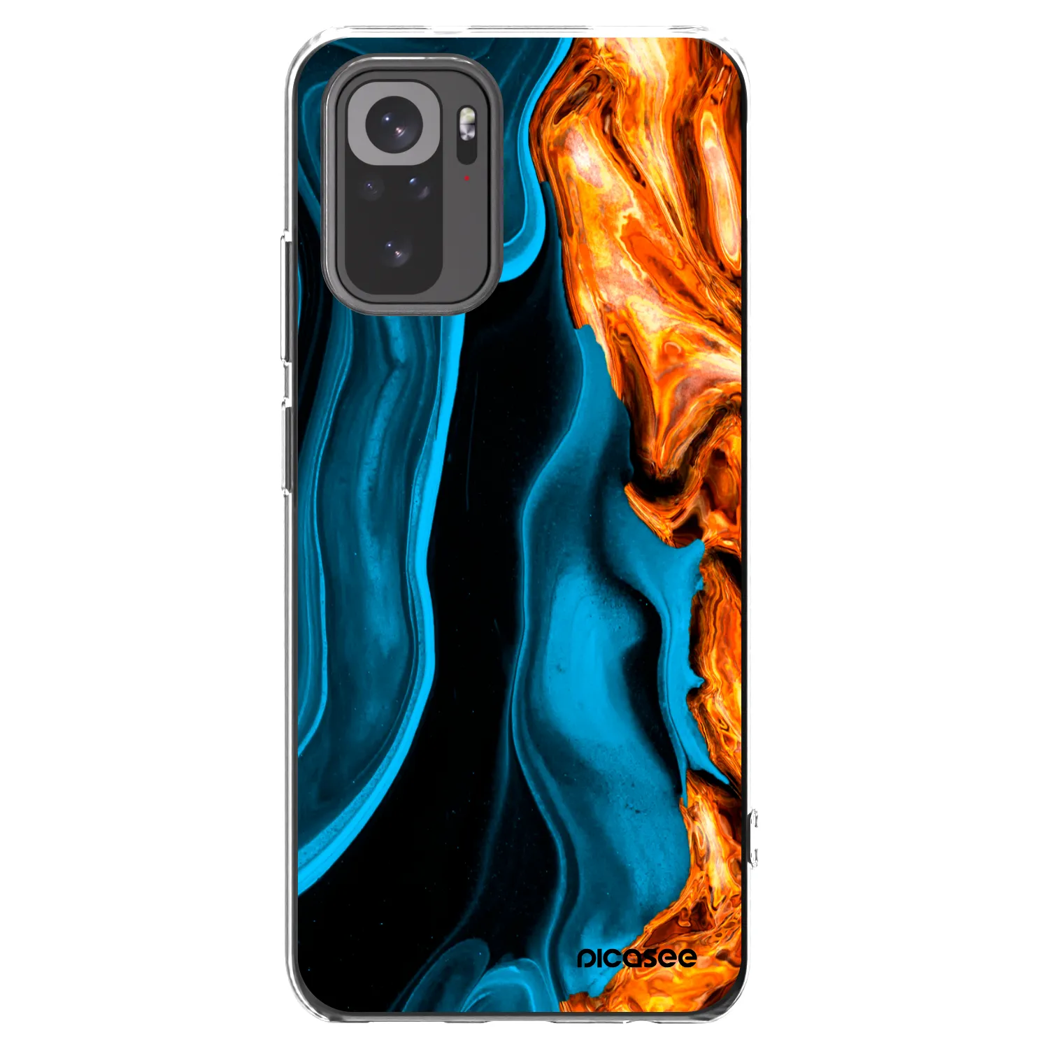 Picasee silikonový průhledný obal pro Xiaomi Redmi Note 10 - Gold blue