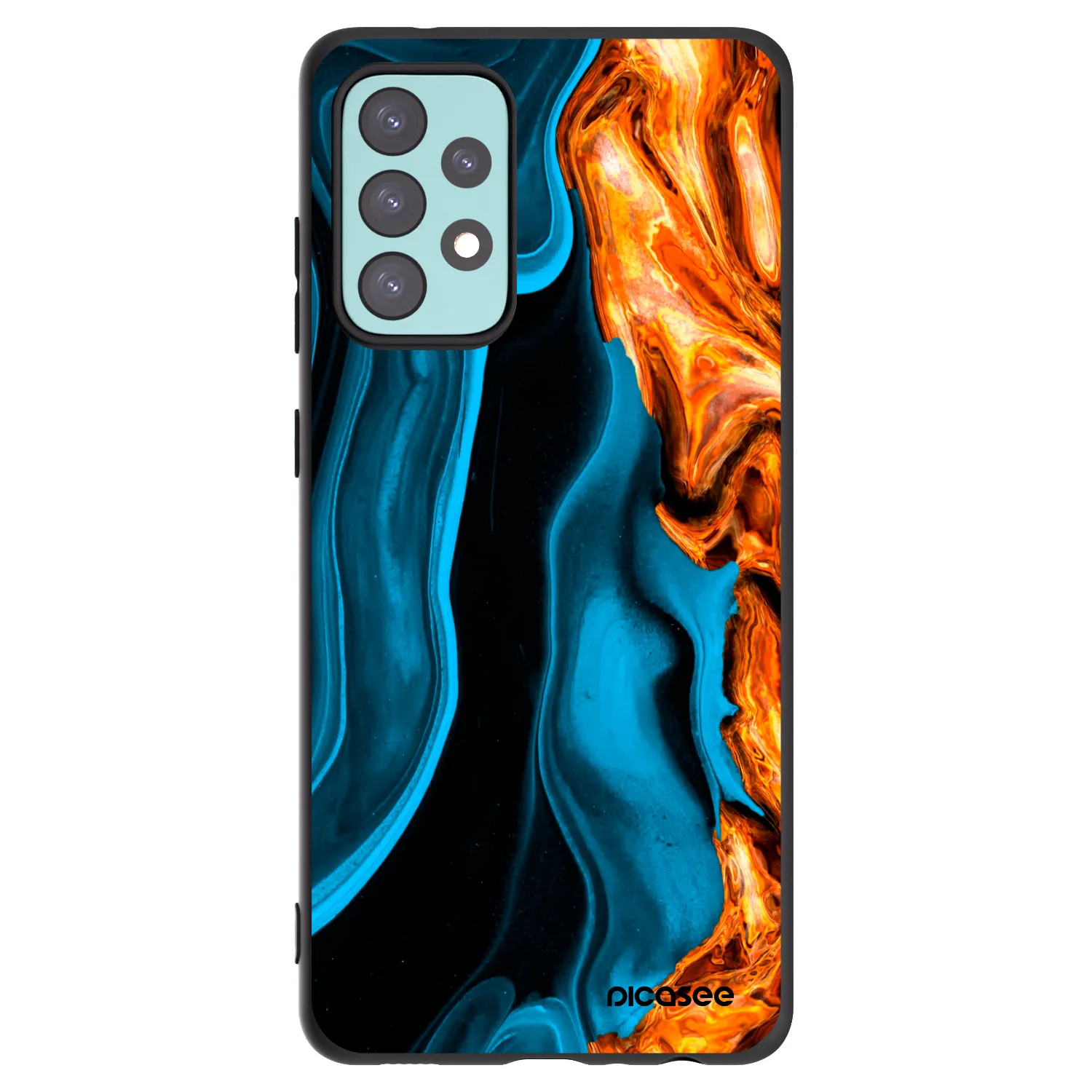 Picasee silikonový černý obal pro Samsung Galaxy A72 A725F - Gold blue