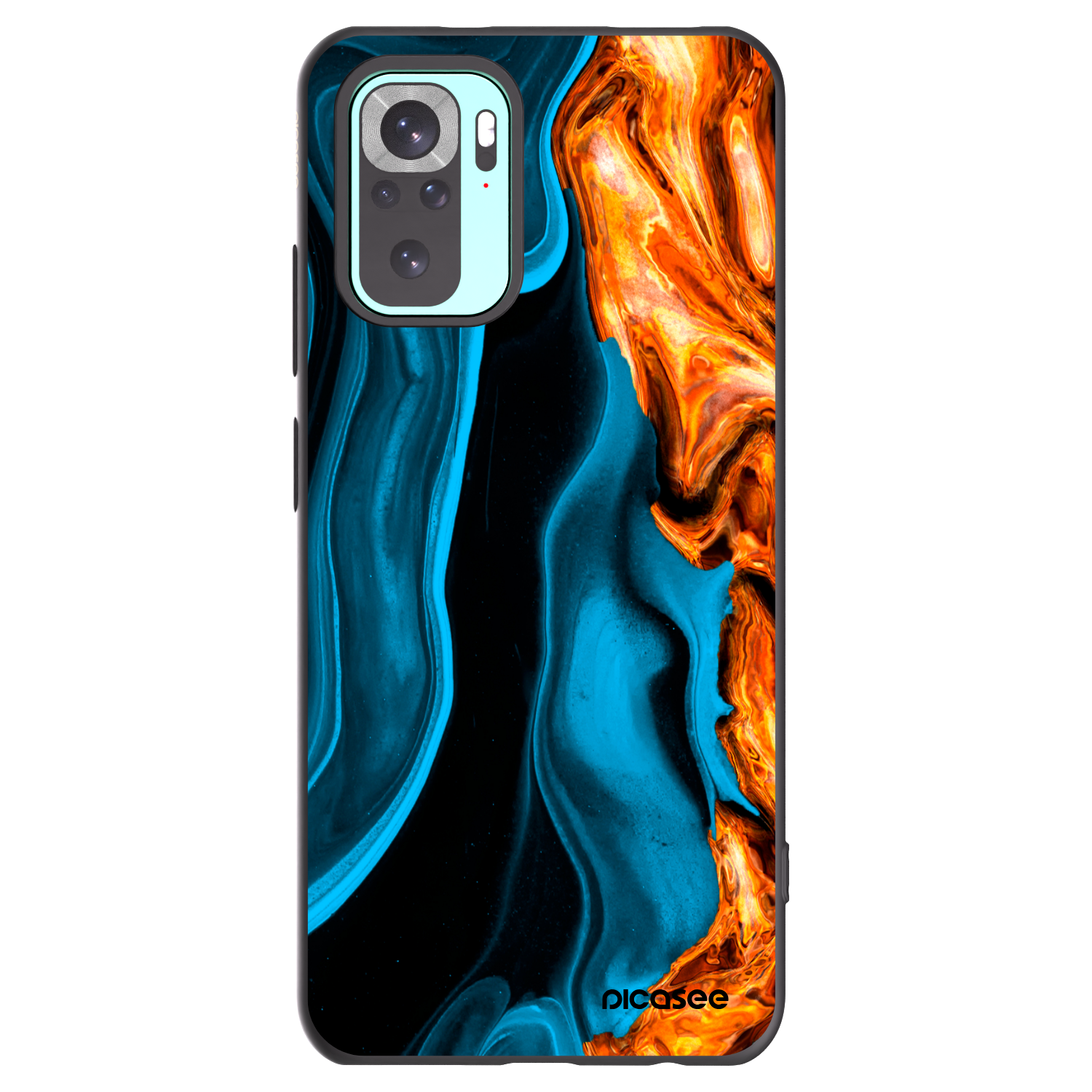 Picasee silikonový černý obal pro Xiaomi Redmi Note 10 Pro - Gold blue