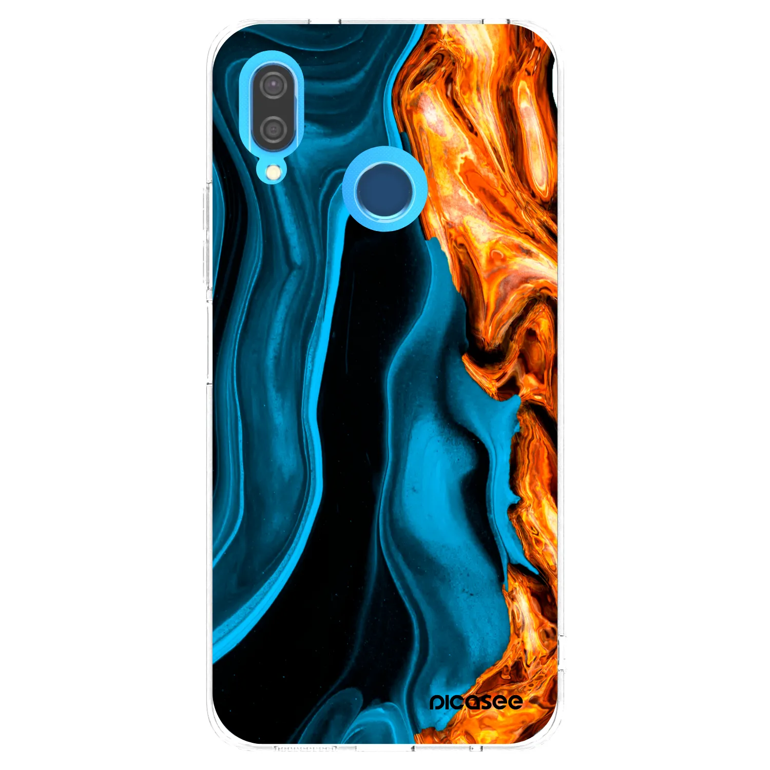 Picasee silikonový průhledný obal pro Huawei P20 Lite - Gold blue